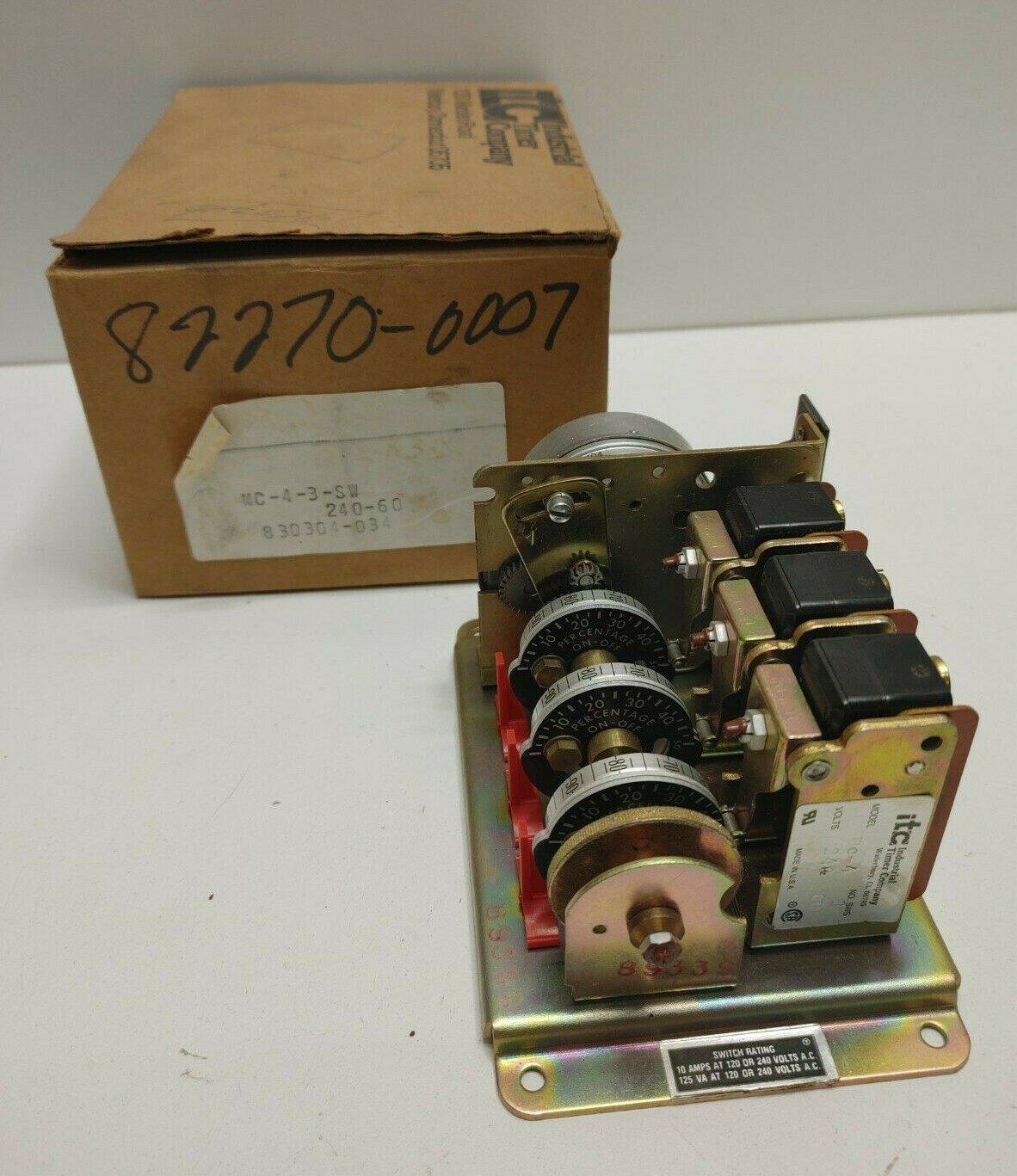 NEW OLD STOCK! ITC 240V 3-SWITCH PROGRAMING TIMER MC-4-3-SW