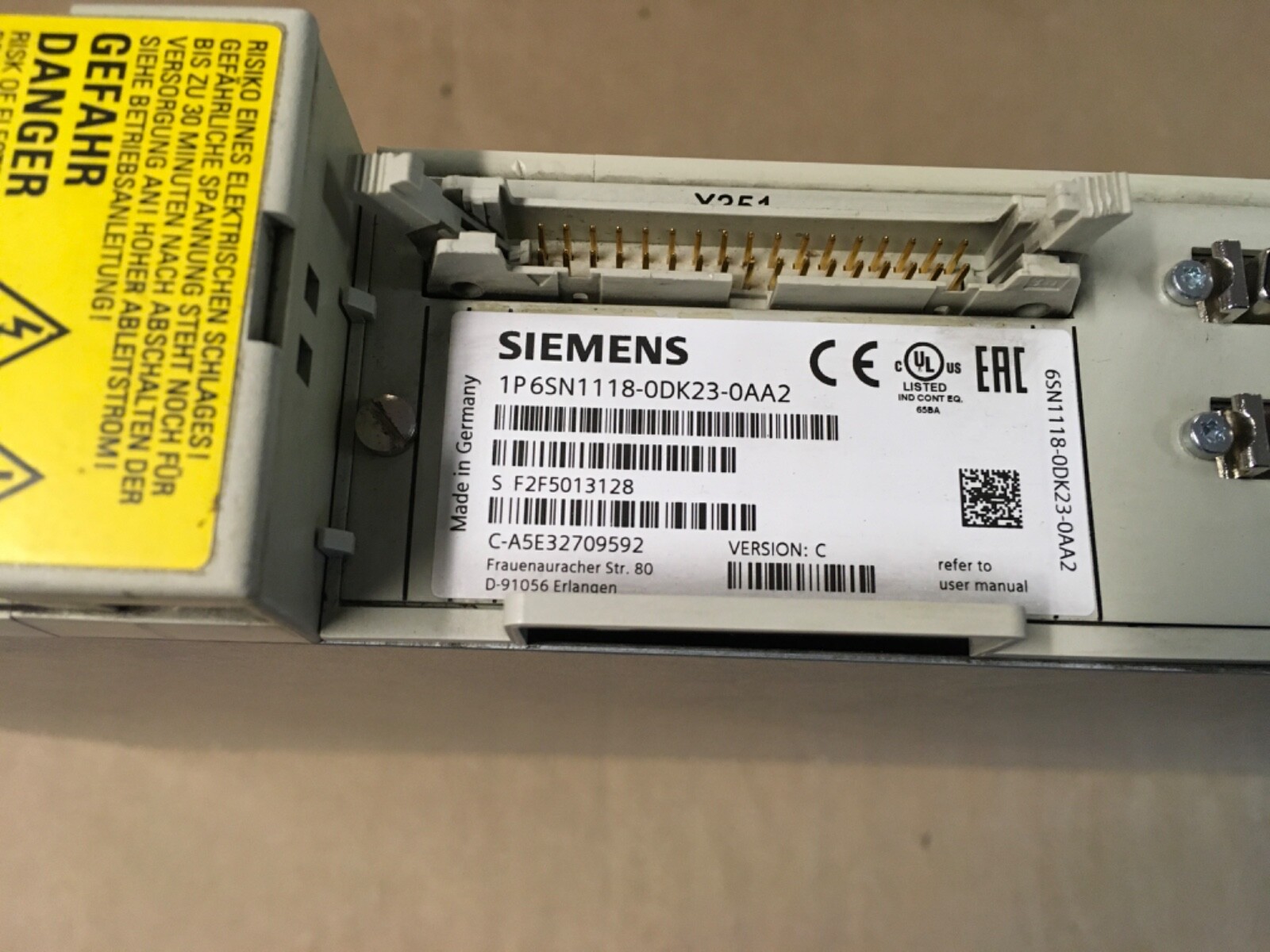 SIEMENS 6SN1123-1AB00-0AA2 SIMODRIVE LT-MODUL 2X15A / 6SN1118-0DK23-0AA2 (KB)