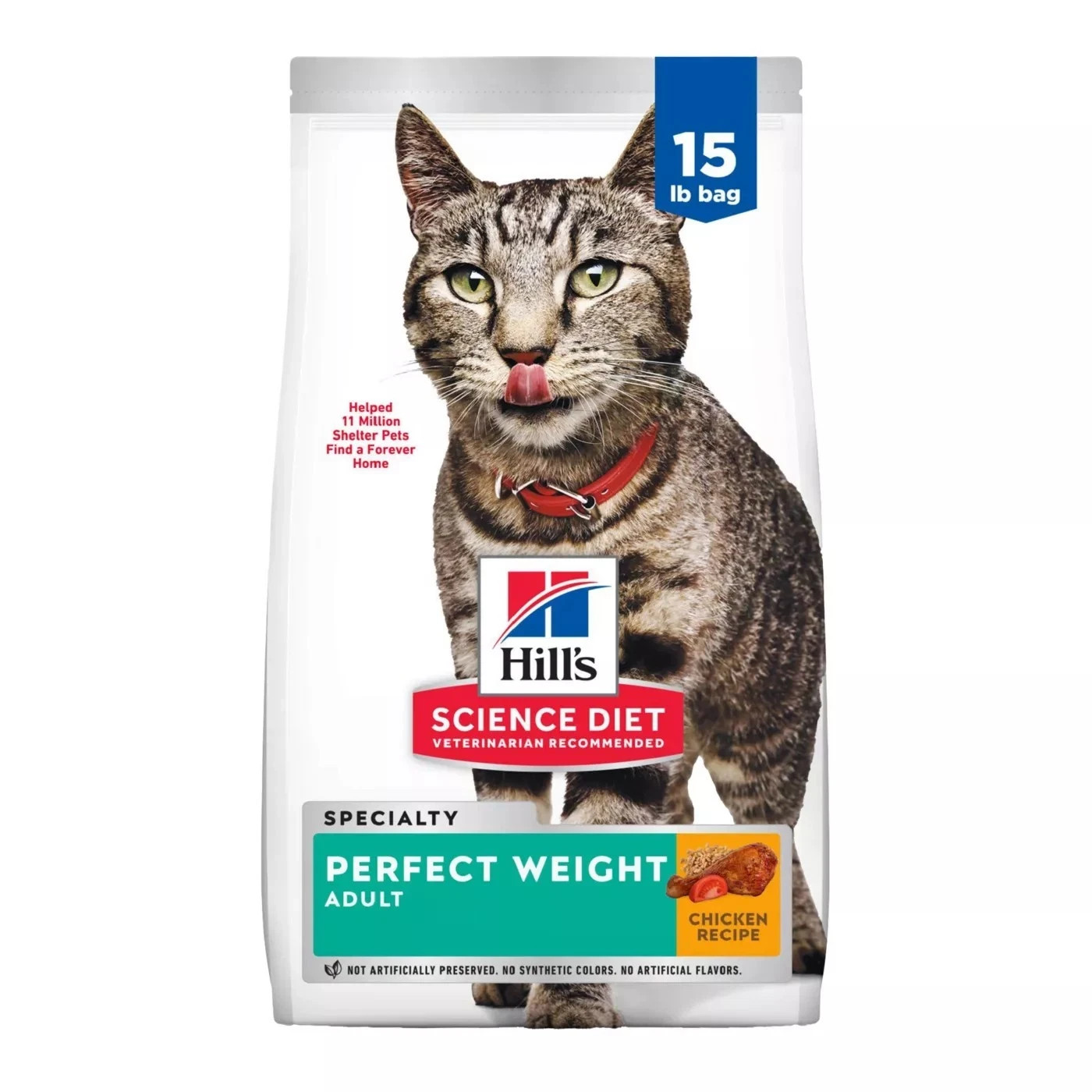 Hill’s Science Diet Perfect Weight Adult Dry Cat Food – Chicken, 15 lb Bag