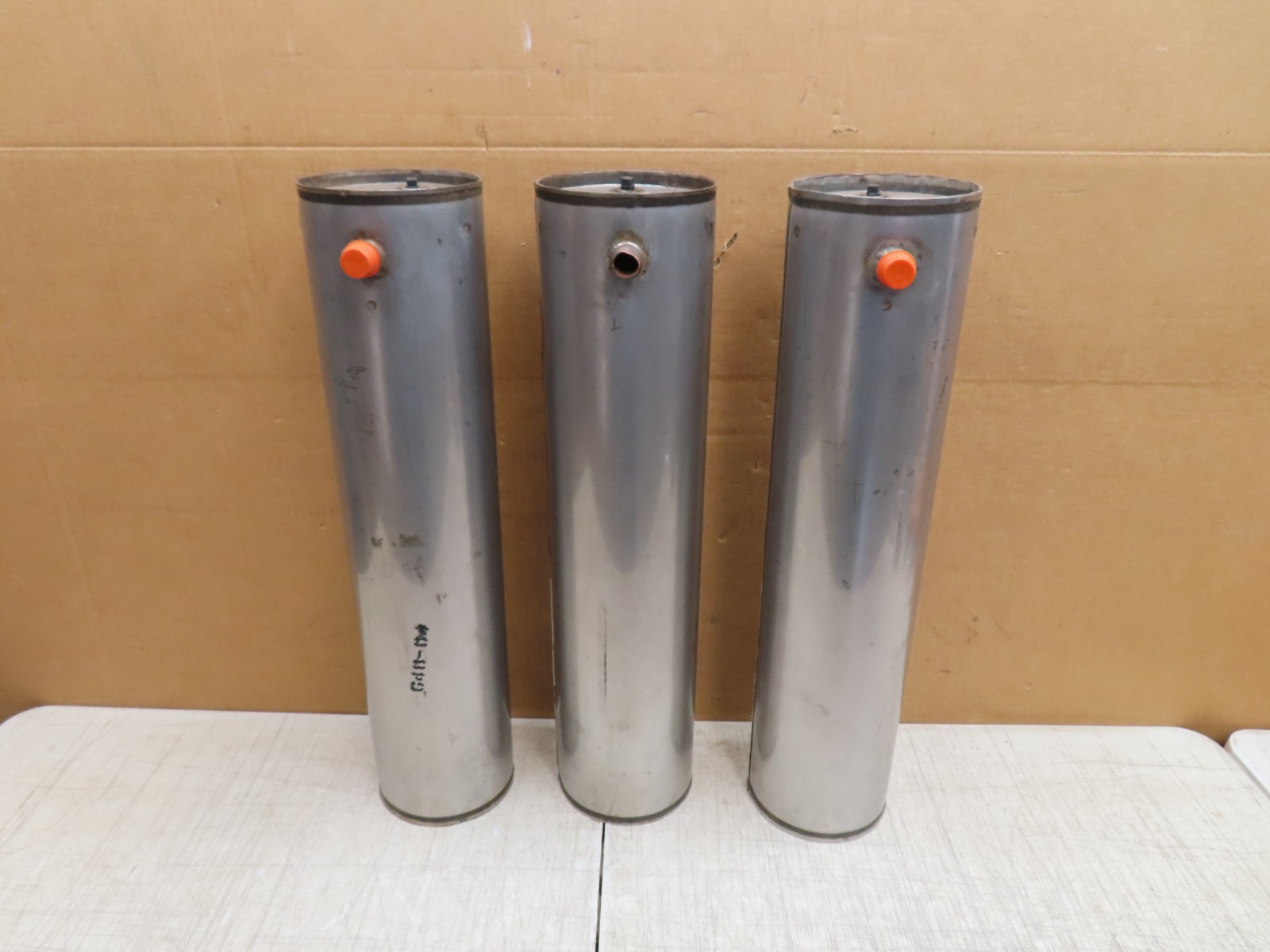 (3) STAINLESS STEEL COOLANT SYSTEM TANK RESERVOIR INDUSTRIAL MACHINE RACE CAR