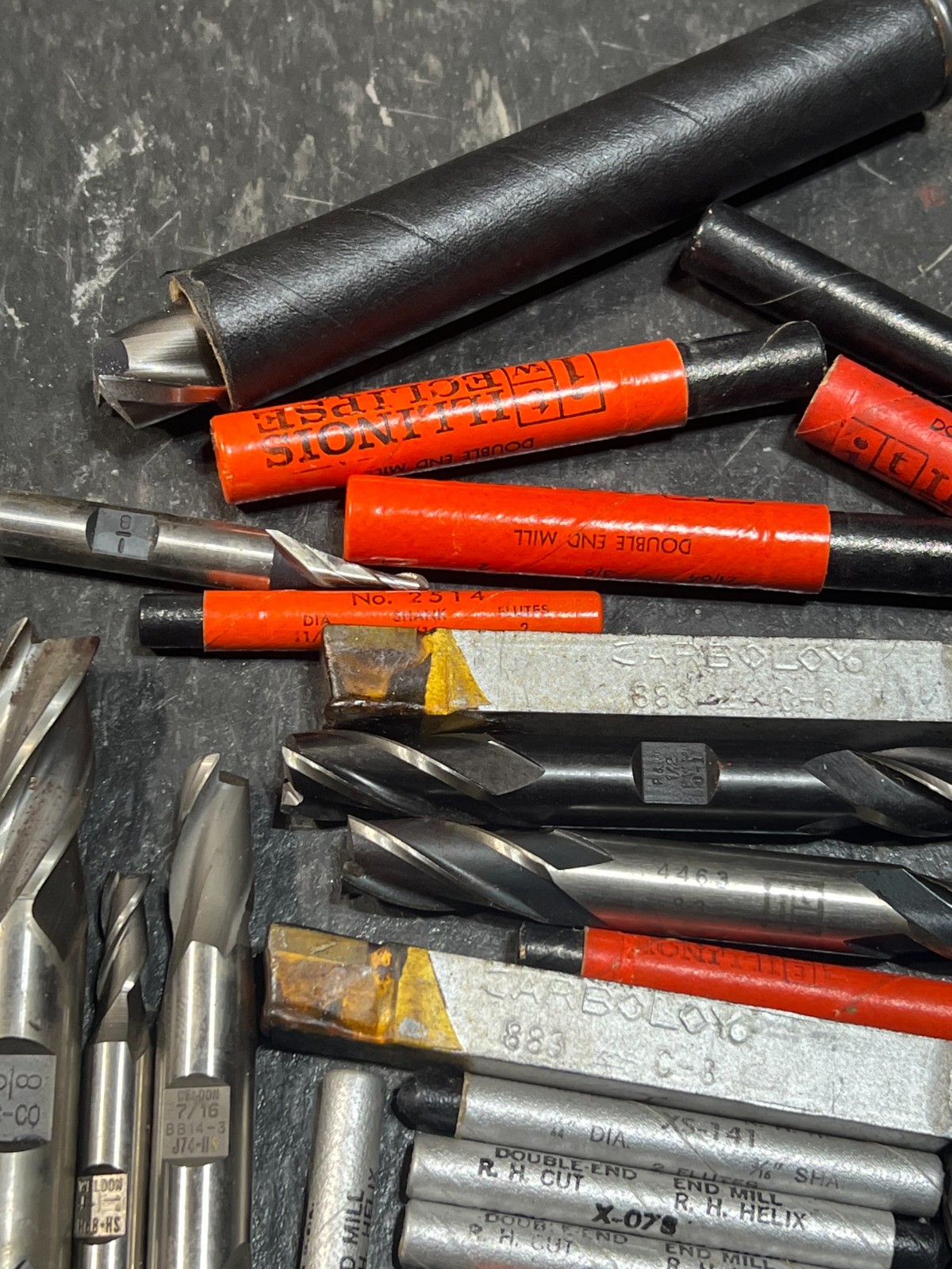 lot of 30+ endmills used double ended weldon nos and used machining osg
