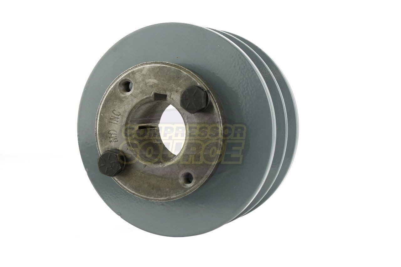 Cast Iron 4″ Dual Groove Belt B Section 5L Pulley w/ 7/8″ Sheave Bushing