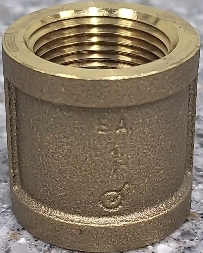BRASS 1″ FNPT BRASS COUPLING Lead Free