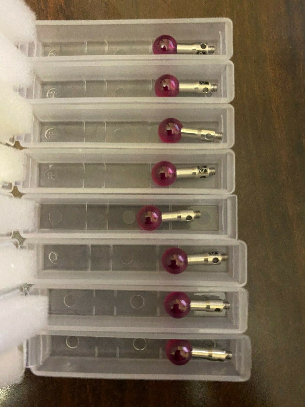 Lot of 8 – RENISHAW A-5000-4156 M2 Ø6 mm ruby ball, stainless steel stem