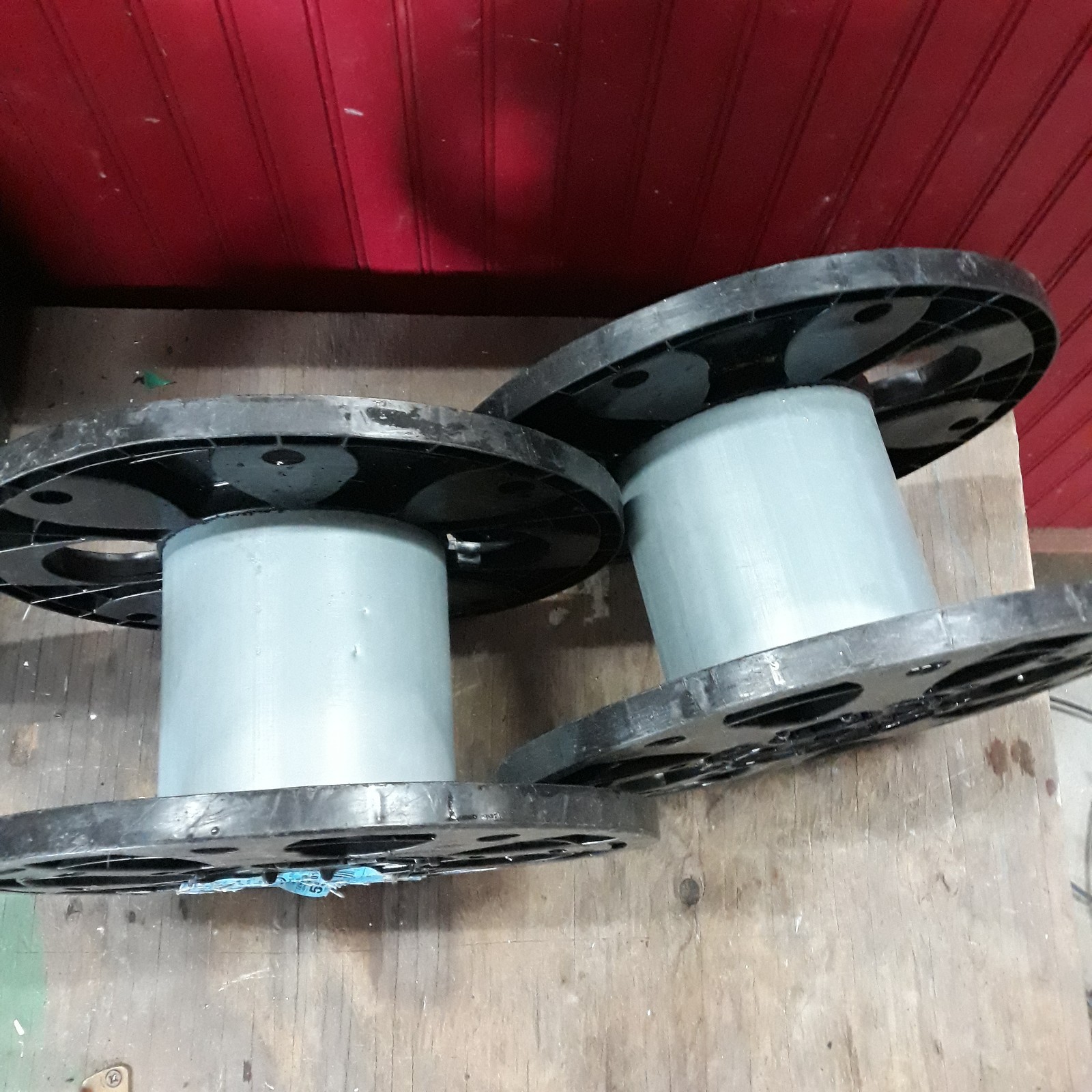 2 Empty Wire Rope Spools 11.75″ OD 5″ ID 5″ Drum Plastic Cable Reel Heavy Duty