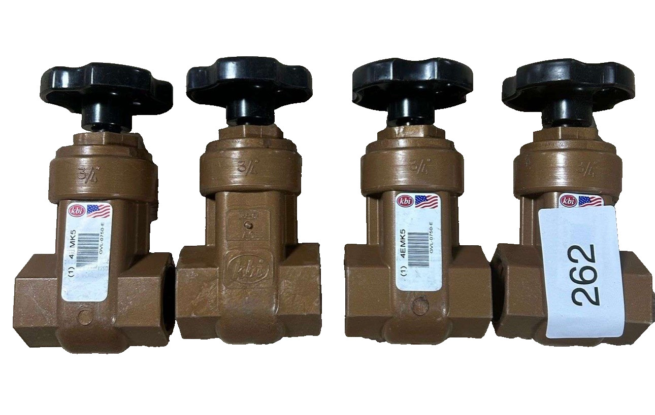 kbi Gate Valve 3/4 Female Threaded Handwheel Lot of 4 Brown Plastic GVL-0750-E