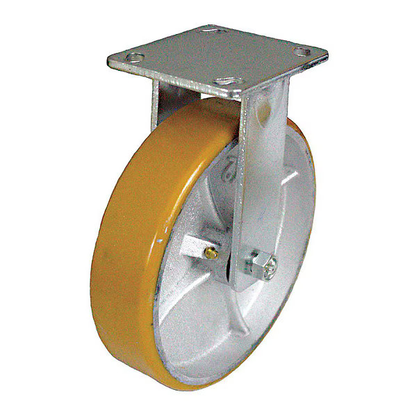Manufacturer Varies Plate Caster,1250 lb. Load,Yellow Wheel P21R-UY080R-14-001