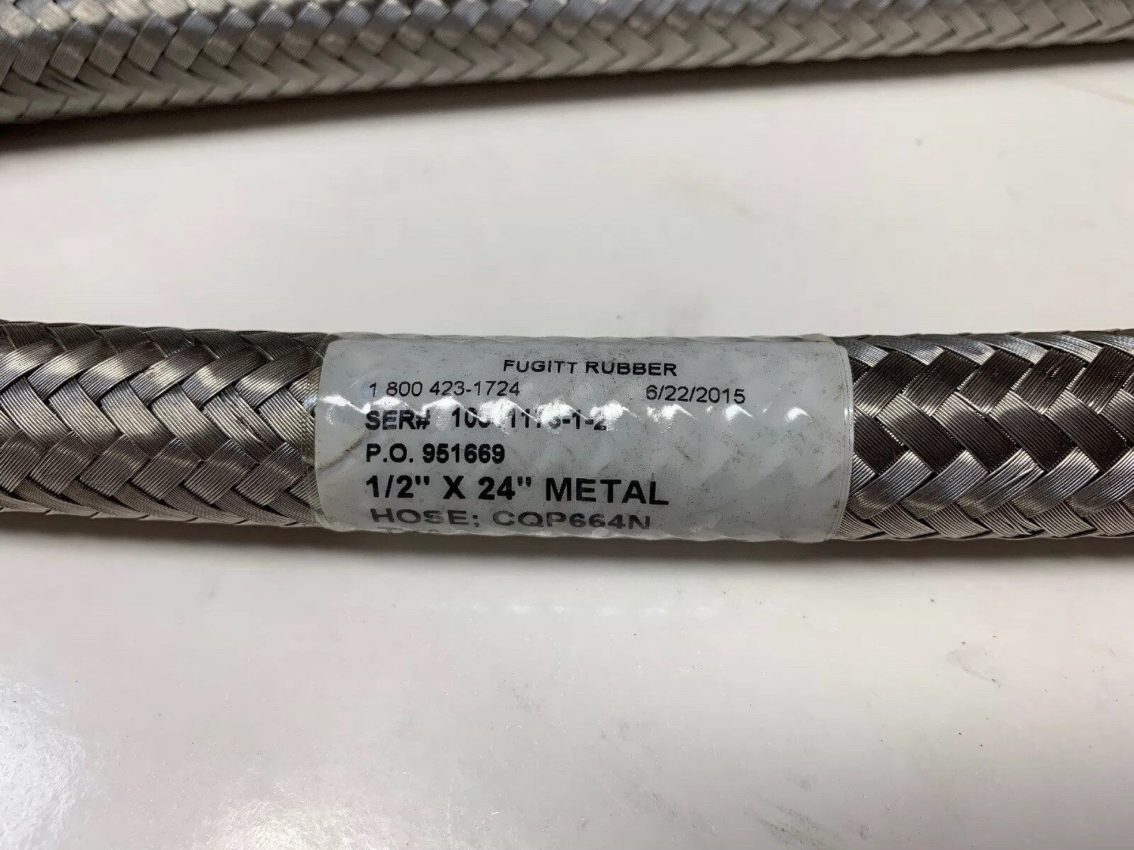 Fugitt Flexible Metal Hose Assembly 1/2”x 24” OAL CPLD SS MPT *New~Qty Of 2*
