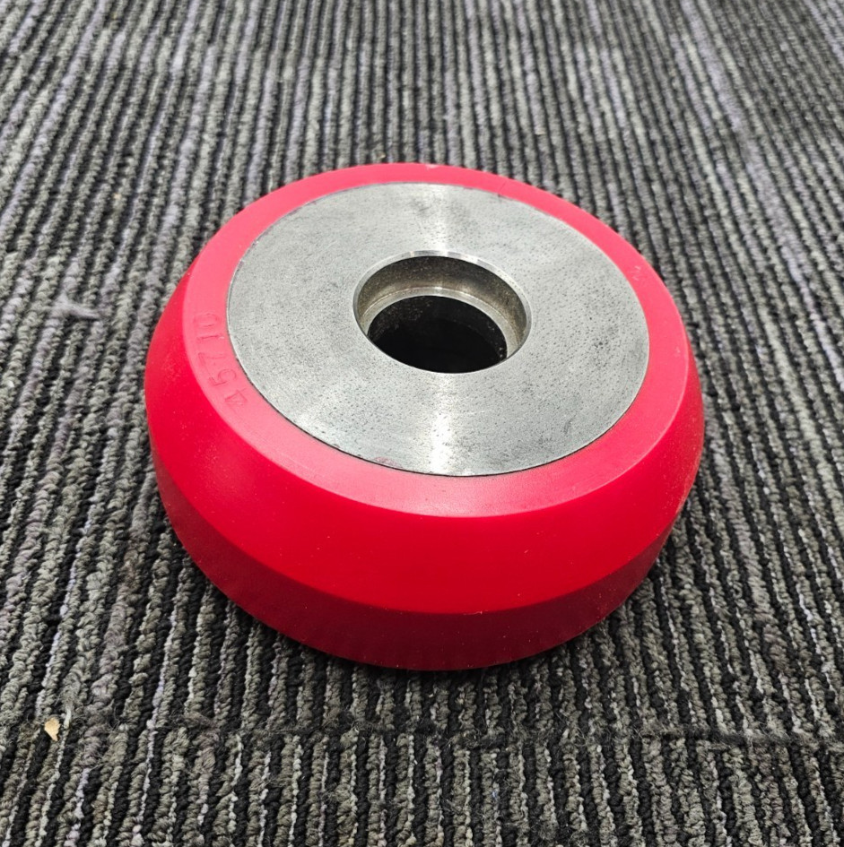 (QTY 2) 45710 Red Silver Replacement Heavy Duty Load Wheel Roller Round 6-1/2″