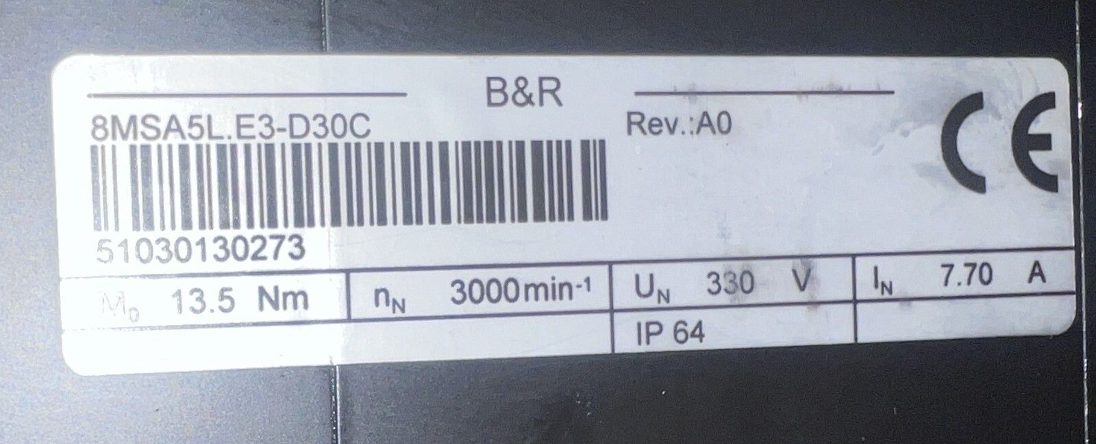 B&R #8MSA5L.E3-D30C Servo Motor