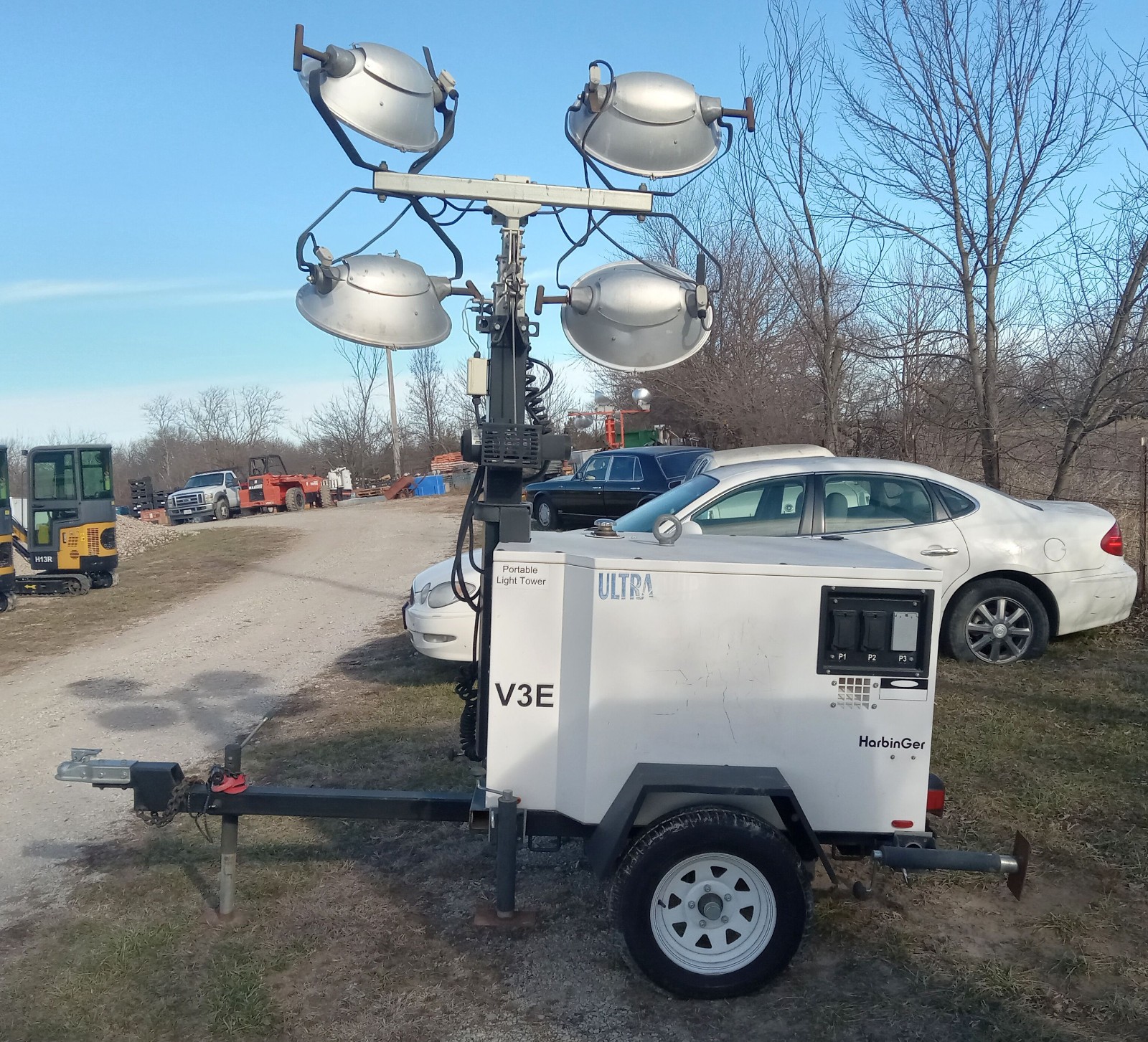 1 USED 2018 HARBINGER V3E 8.0KW 60HZ 120V 66.66A DIESEL LIGHT TOWER *MAKE OFFER*