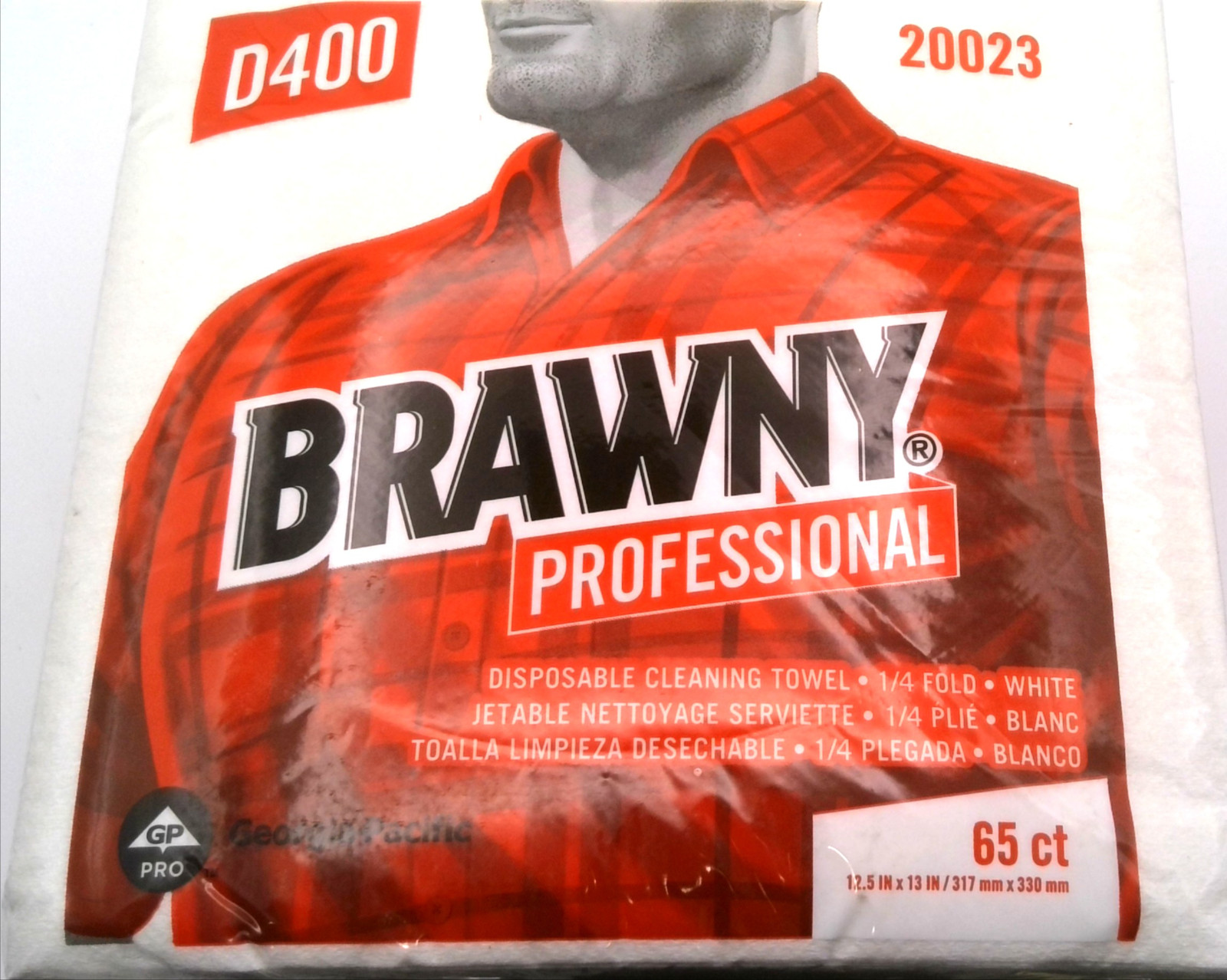 GEORGIA PACIFIC 20023 BRAWNY PRO DISPOSABLE CLEANING TOWELS 65CT