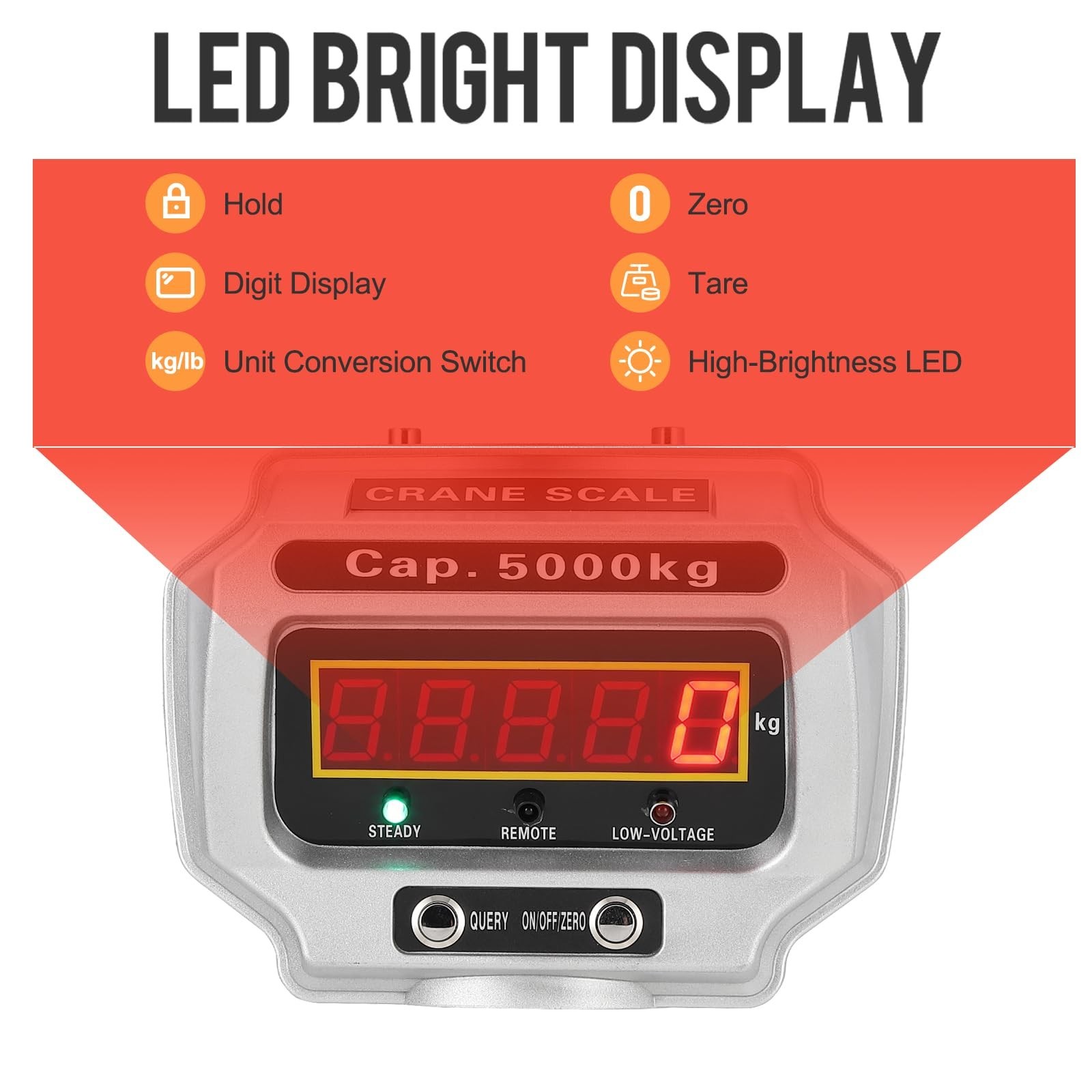 Industrial Crane Scale 11000lbs 5T with LED Screen & Remote Control