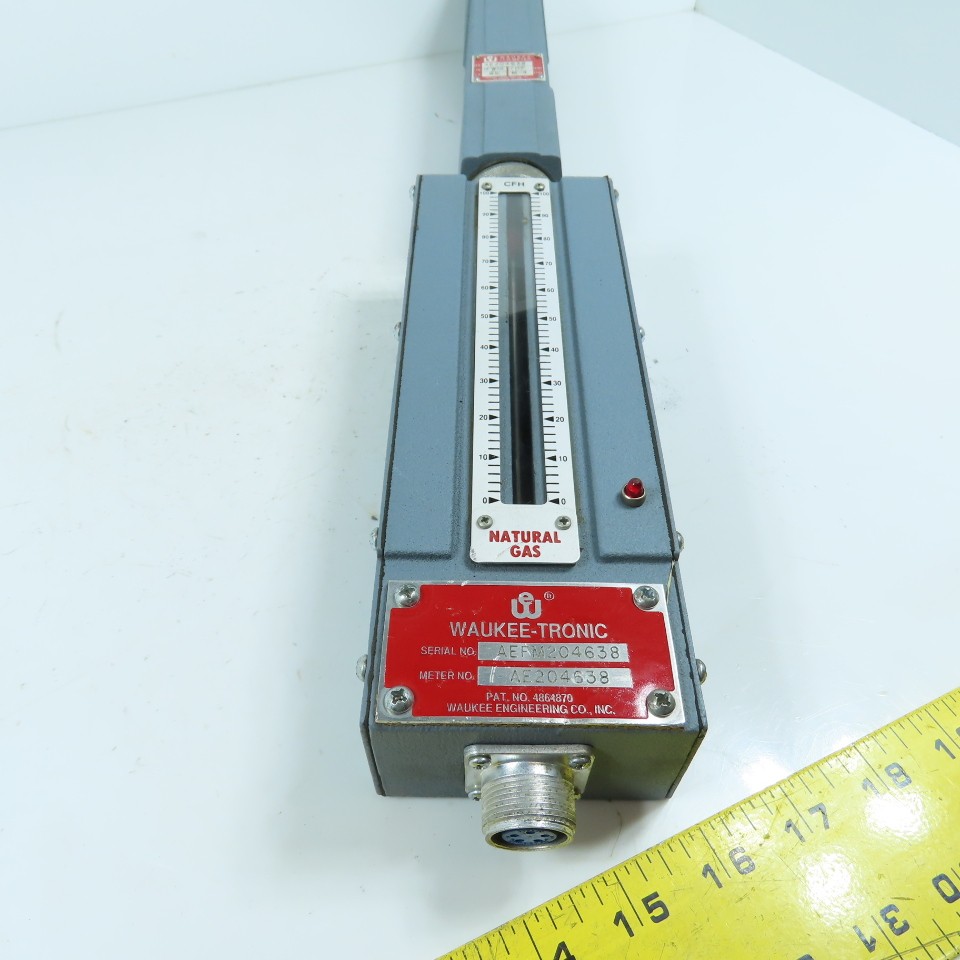 Waukee M-4 Flo-Meter Gas Flow Meter PR 12WCG W/ Waukee-Tronic Controller 1″ NPT