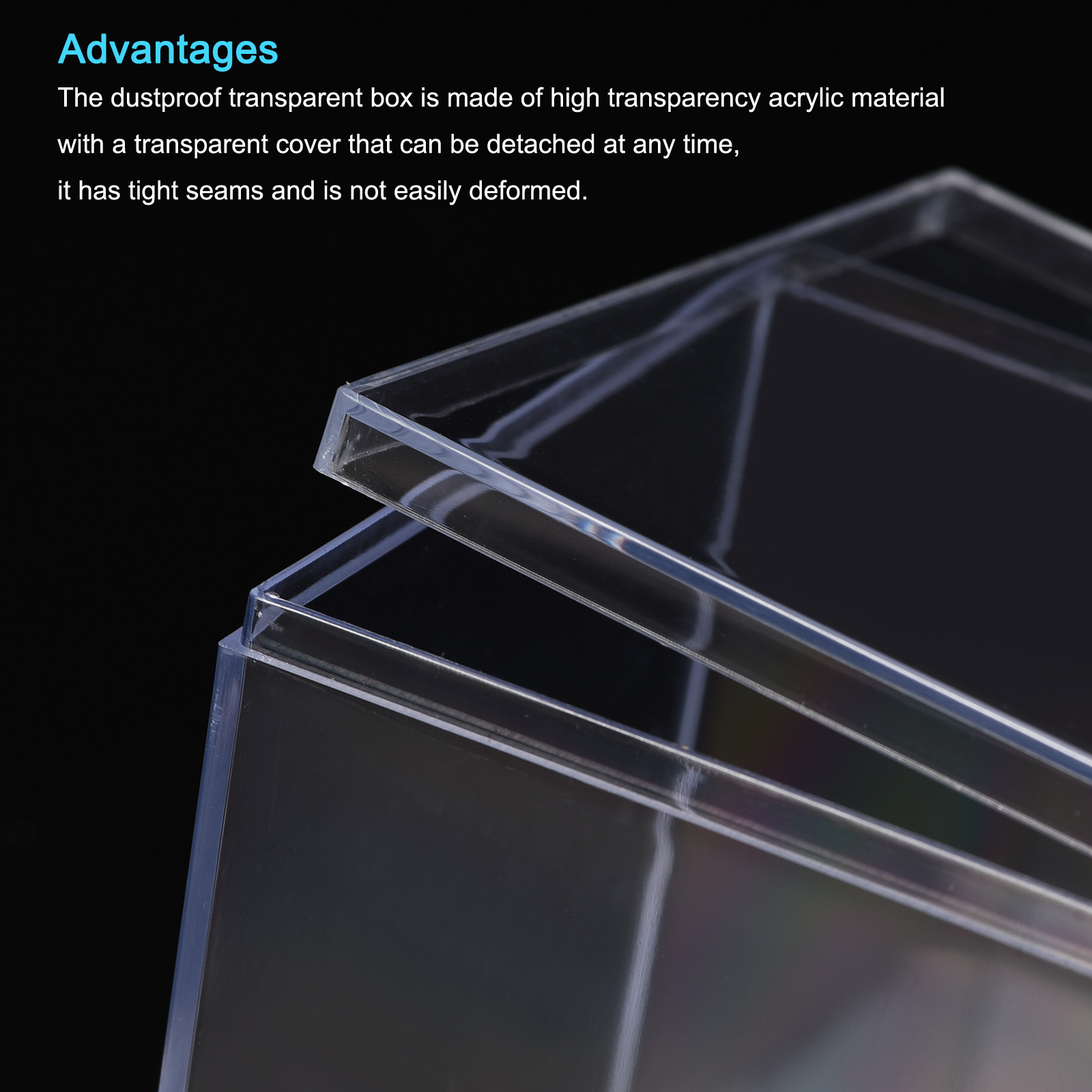 4Pcs Clear Acrylic Storage Box Square Cube Display Case with Lid 5.1×5.1×5.1cm