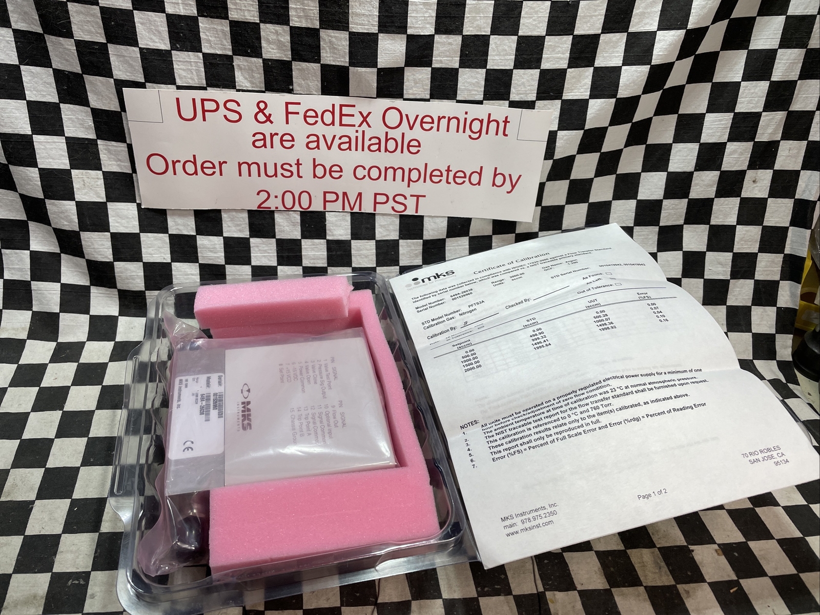 MKS Type 649 Pressure Controller 1/4″ VCR, 649A-26038, 2000 SCCM, GAS ARGON