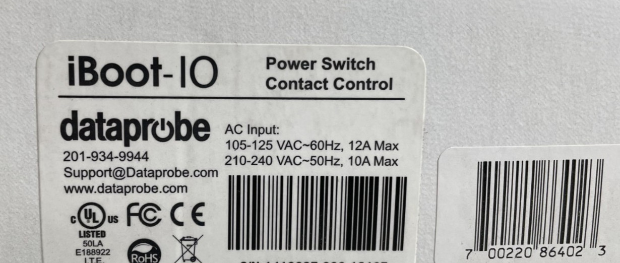dataprobe iBoot-IO Single-Outlet Contact Closure Logic Remote Power Control