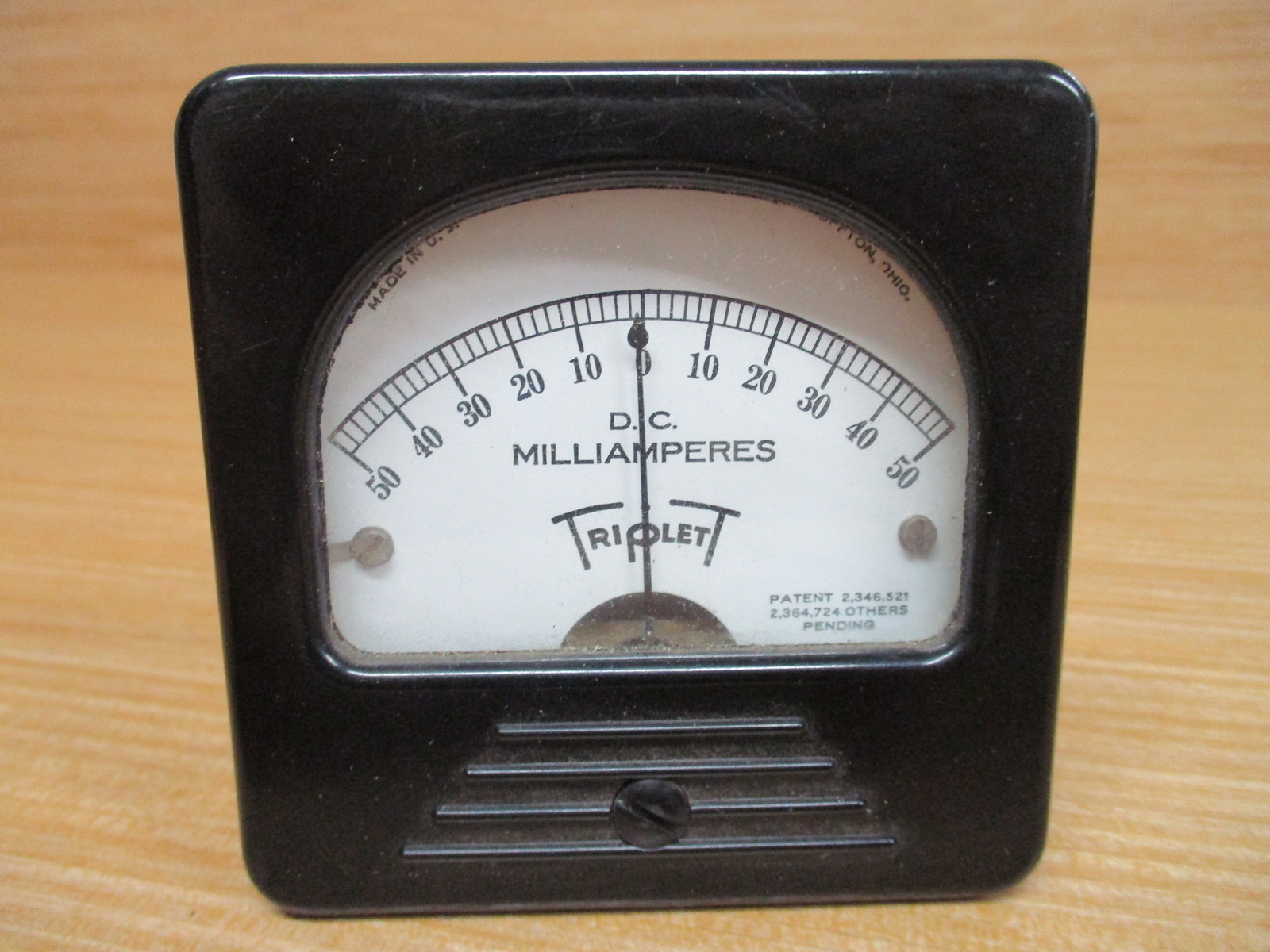 Triplett 327-T DC 50-0-50 MA Panel Meter 327T