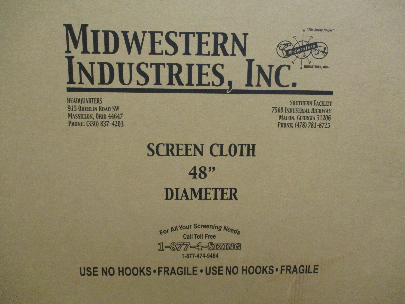 New SWECO Midwestern Industries Screen Cloth 48″ 16M X 4M A4506AES