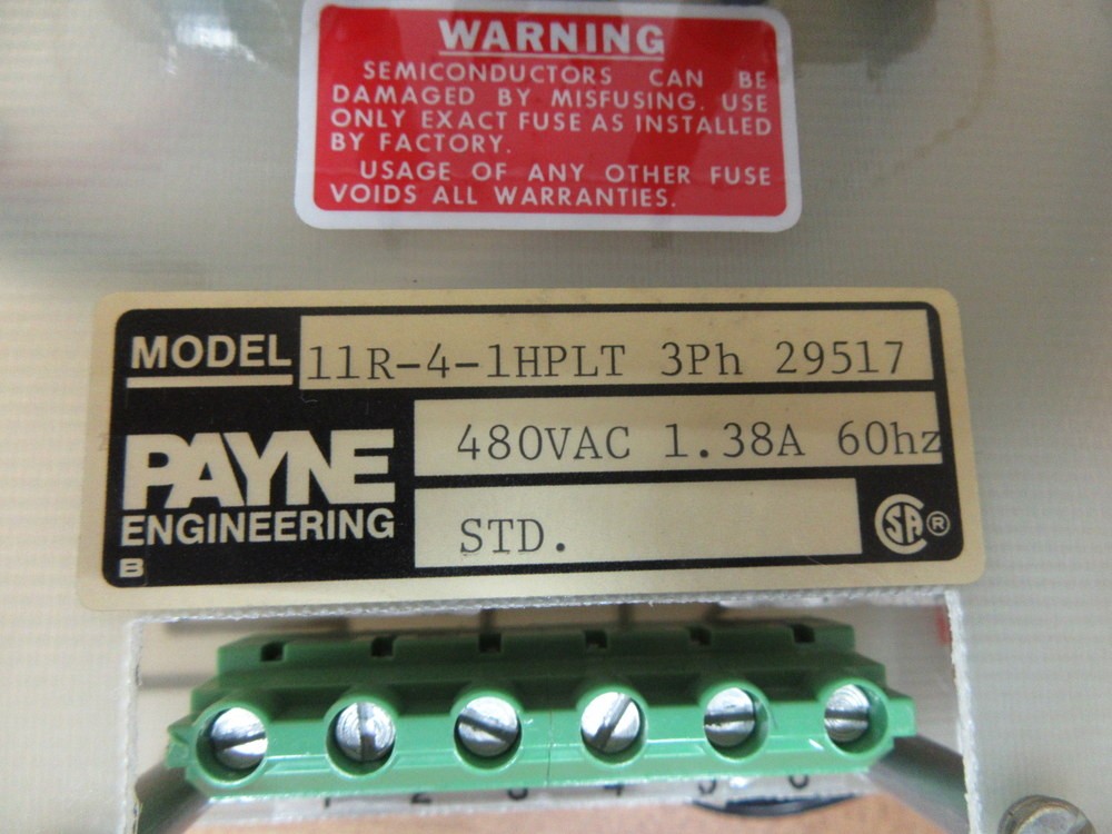 Payne Engineering 11R-4-1HPLT Power Supply 11R41HPLT 480VAC/1.38 AMP