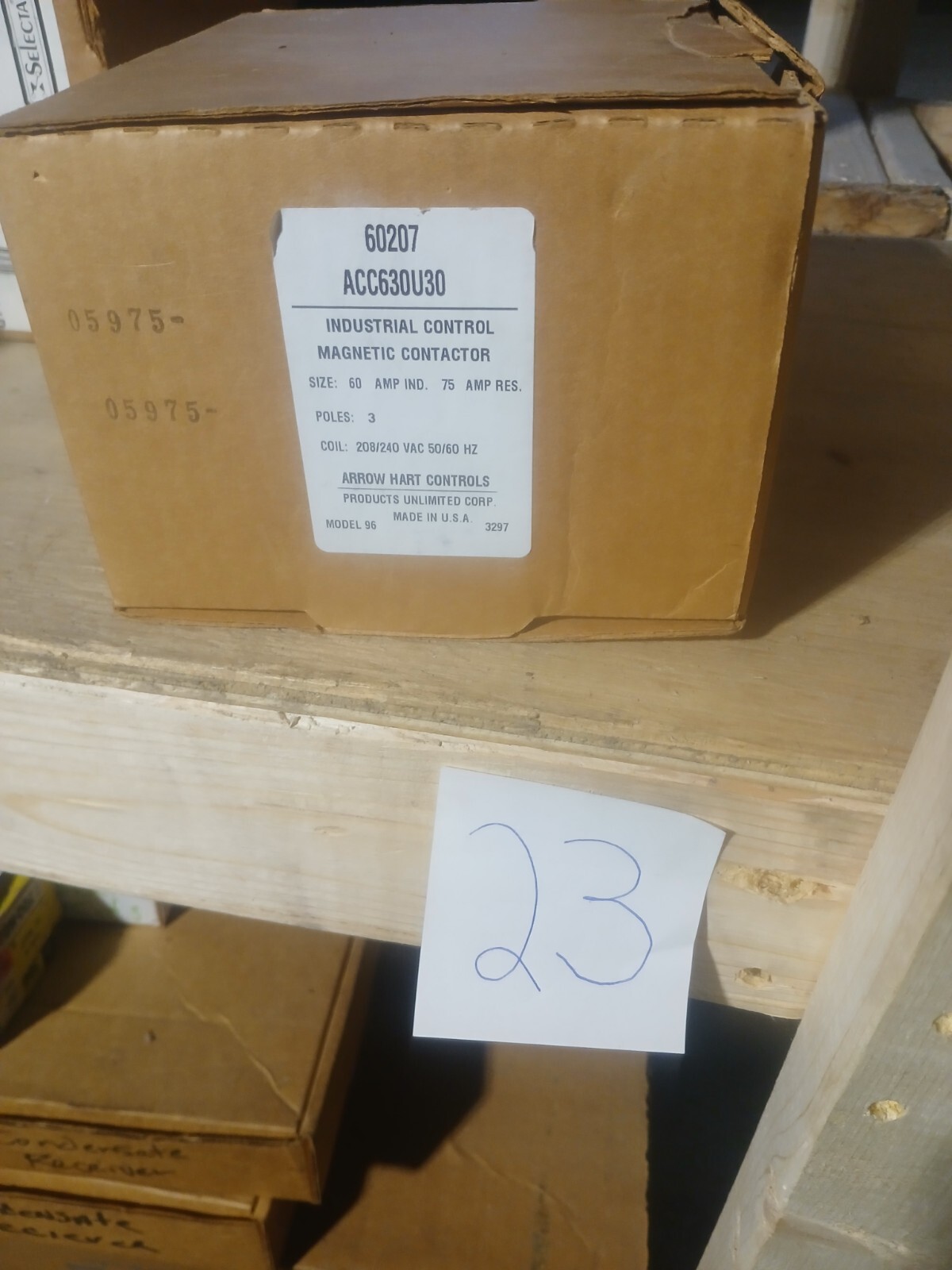 NEW ARROW HART, ACC630U30, Magnetic Contactor, 3ph, 60A, 208-240V. Coil Model 96