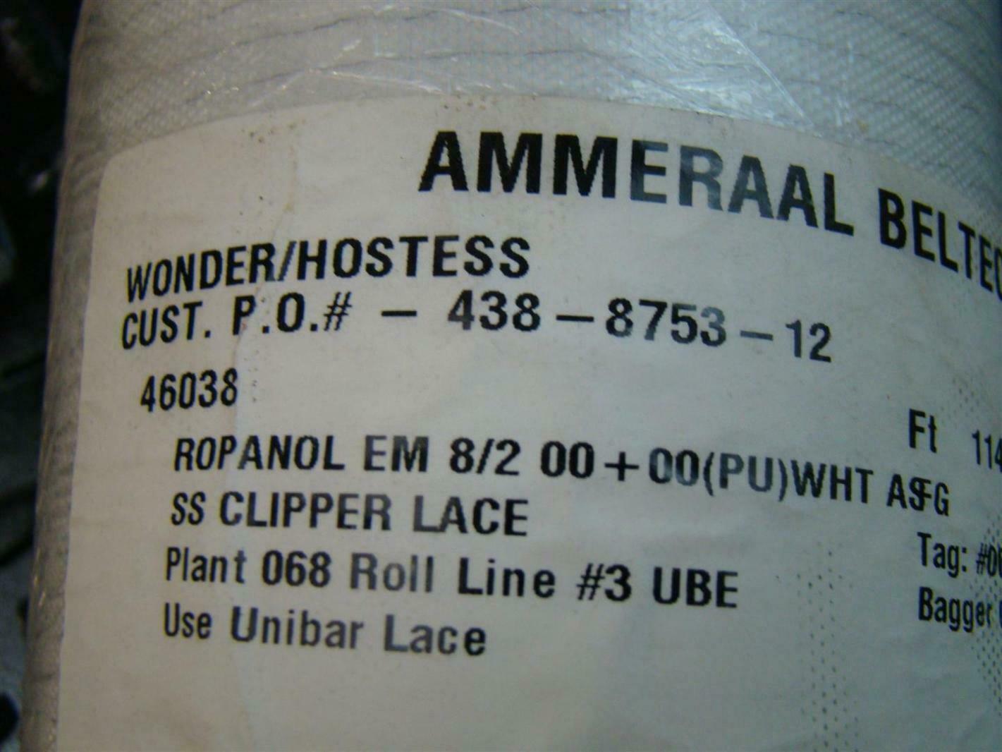 Ammeraal Beltech Wonder/Hostess 114.000 In x 10.000 Conveyer Belt 438-8753-12