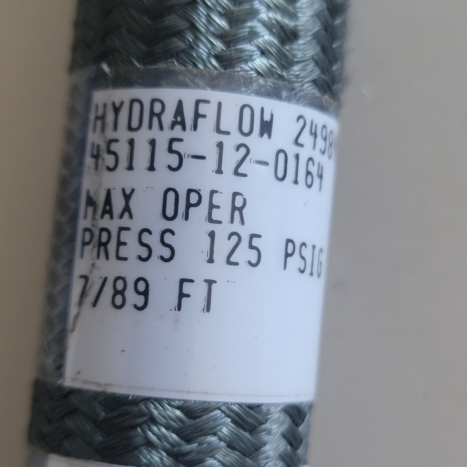 17″ Hydraflow 24984 125 PSI Hose Assembly 45115-12-0164 -Potable Water- 7/89 FT