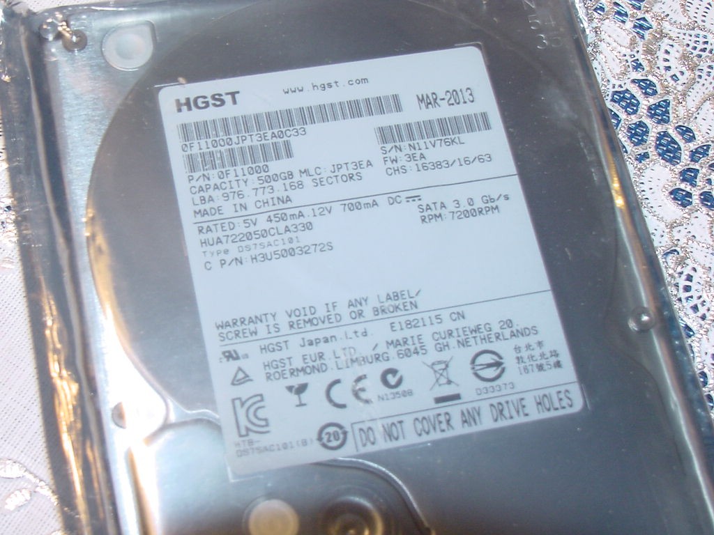 HGST 0F11000, HUA722050CLA330, 500GB 3.5-inch Internal Hard Disk Drive, New