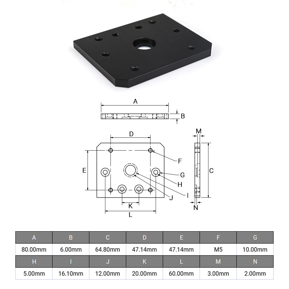Z Motor End Plate for C Beam with 4 Mounting Holes for Leadscrew CNC Router