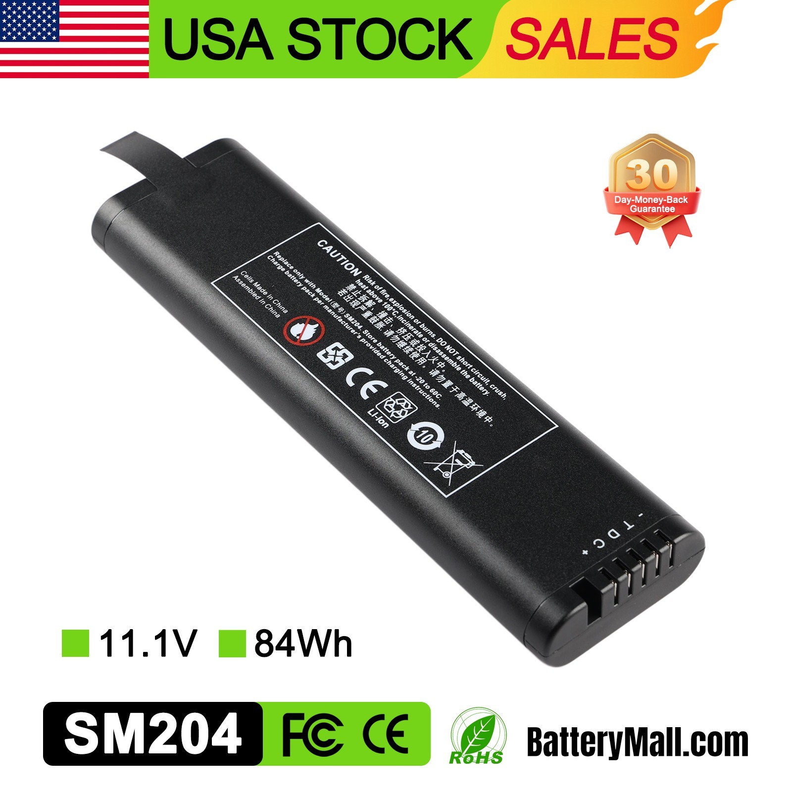Li204SX-66A SM204 Battery for S331E S361E MTS-6000 VA7100 MS2721A