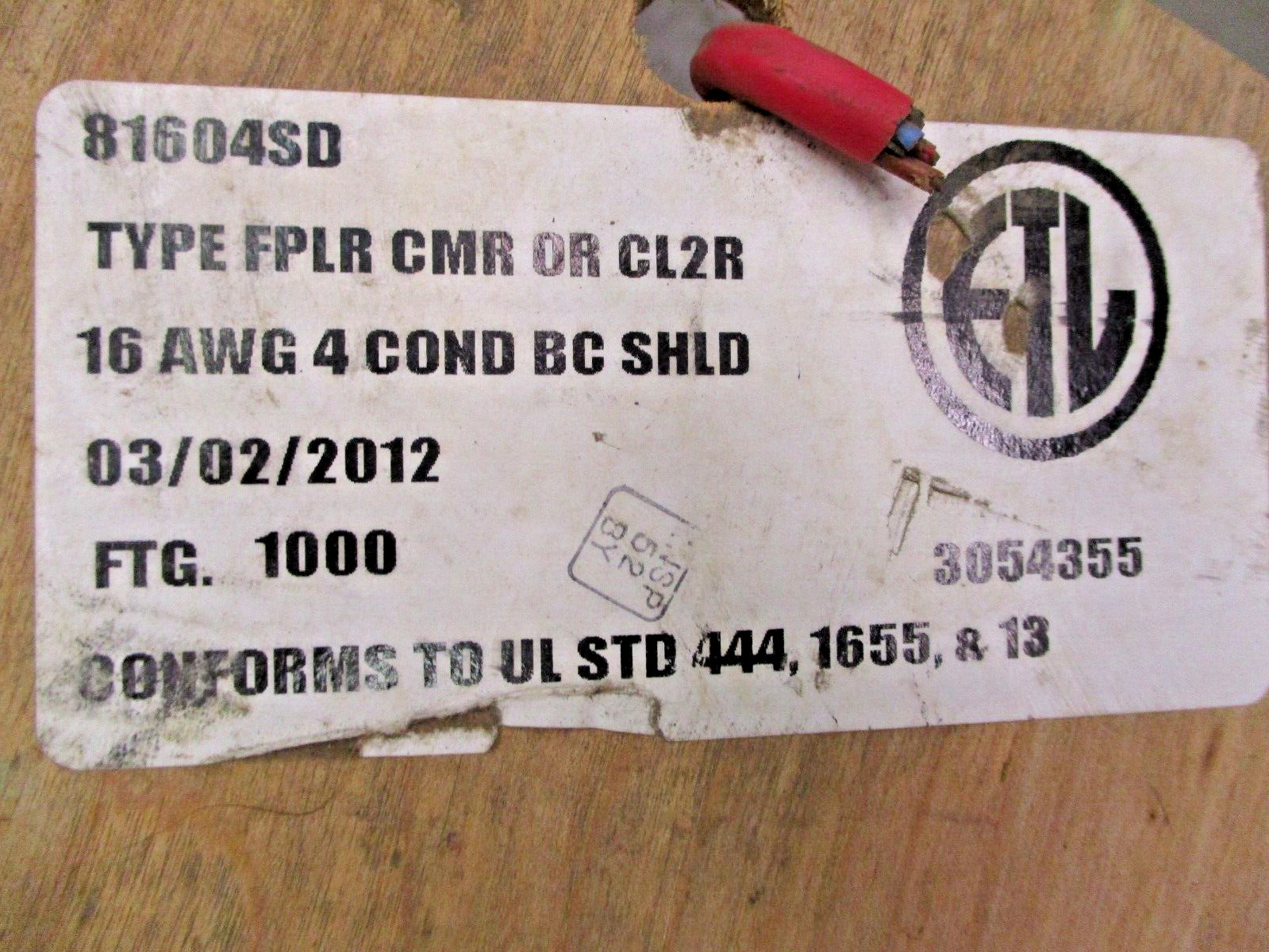16 AWG 4C Shielded Riser Fire Alarm Cable Type FPLR CMR CL2R 3054355 A5952LR