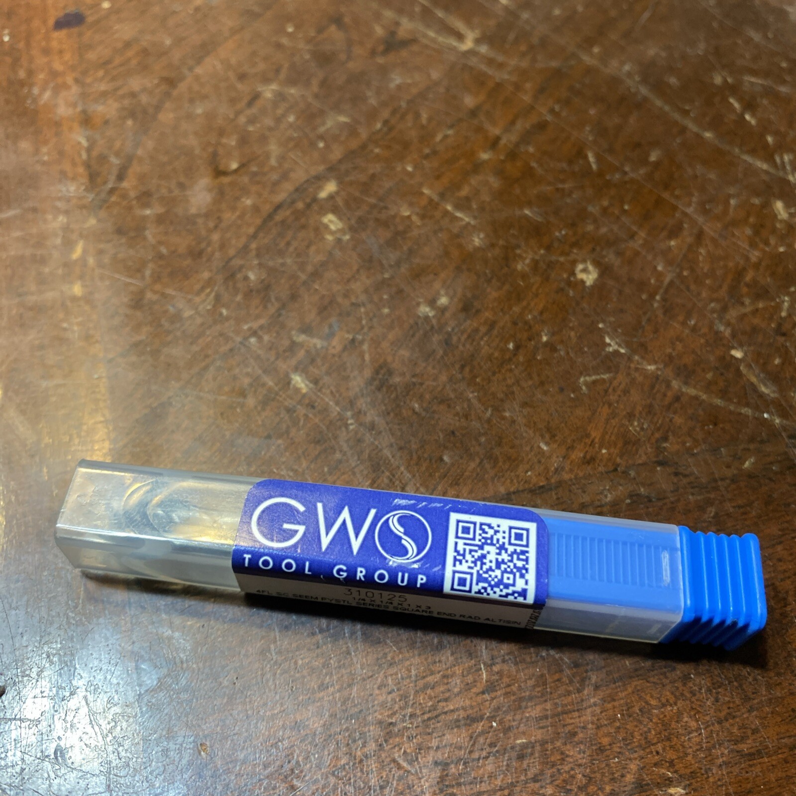 GWS 310125 Square End Mill: 1/4″ Dia, 1″ LOC, 1/4″ Shank, 3″ OAL, 4 Flutes (D3)