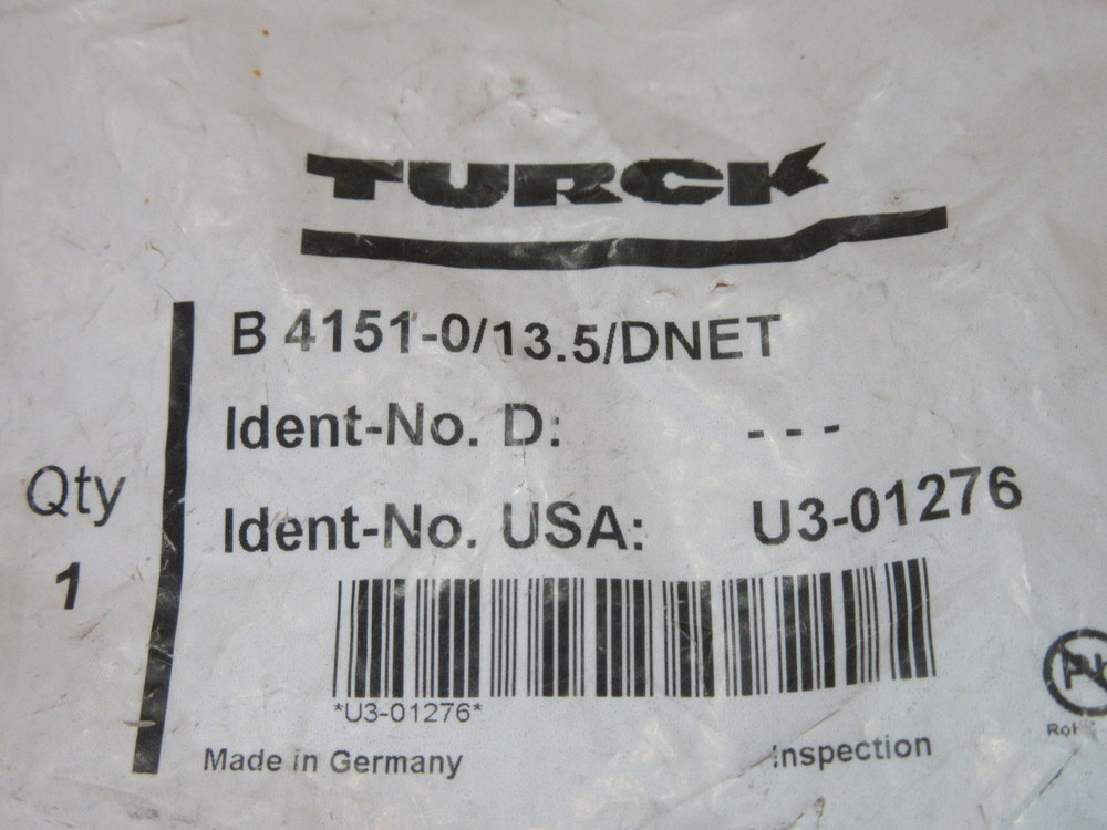 Turck B 4151-0/13.5/DNET Circular Socket Connector U3-01276