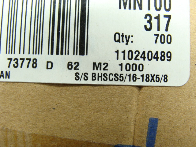 LOT OF 100 5/16-18 X 5/8 SS BUTTON HEAD SOCKET CAP SCREWS
