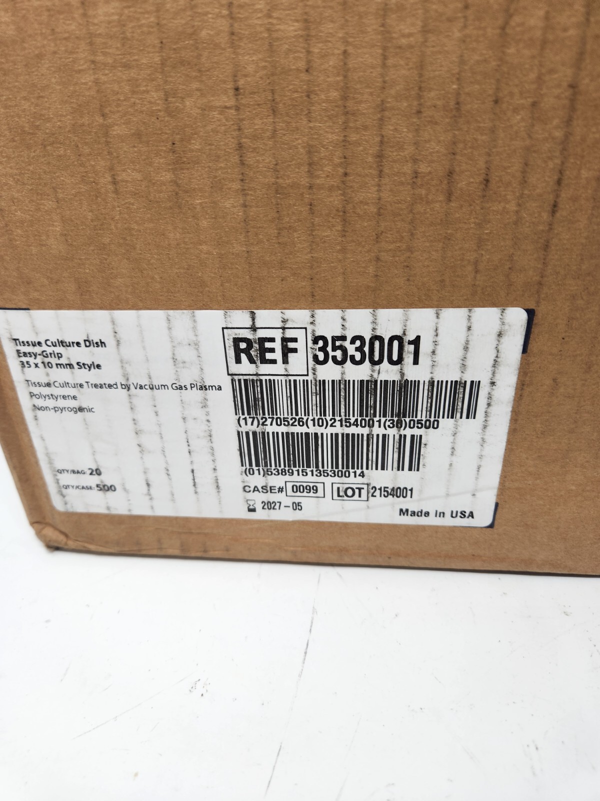 Falcon 353001, 35 mm TC-treated Easy-Grip Style Cell Culture Dish (Case of 500)
