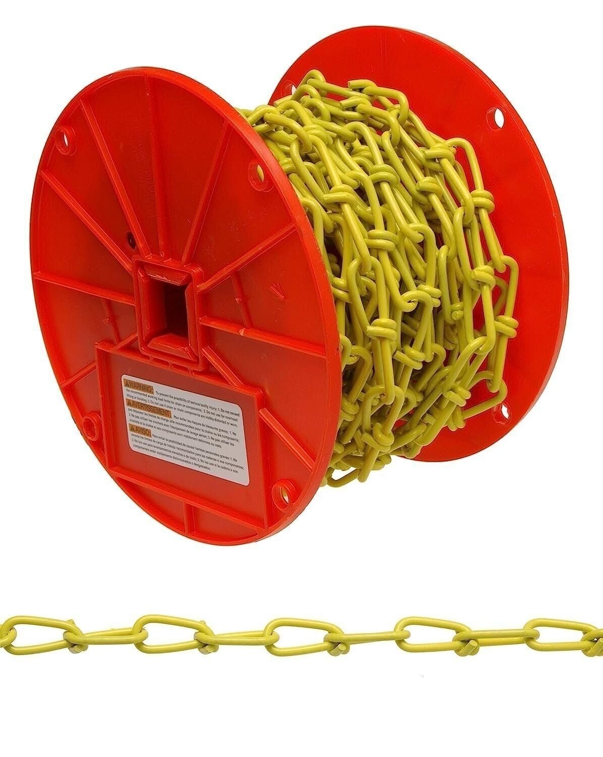 Campbell PD0722087 Low Carbon Steel Inco Double Loop Chain on Reel, Yellow…