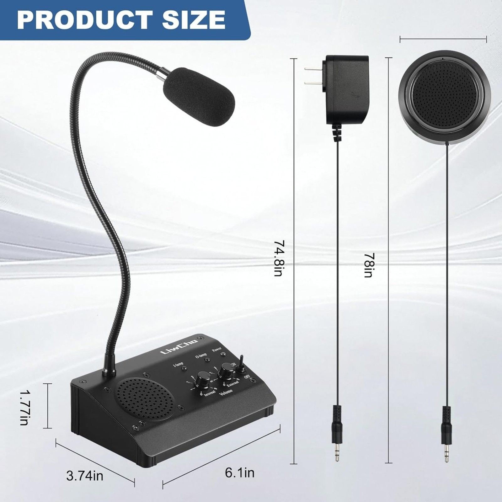 Window Intercom, 2-Way Window Speaker System for Business- Stores, Food Trucks