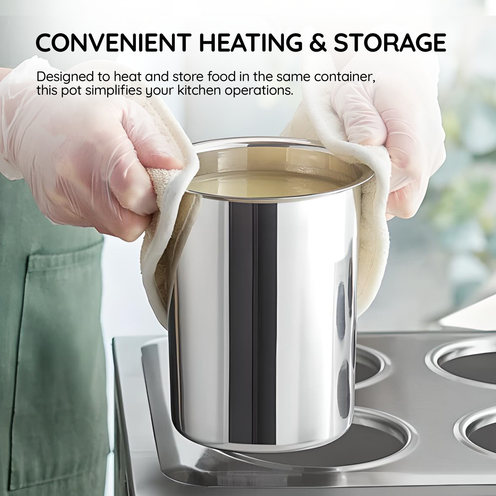 OCS Parts 6-Pack 2 Quart Stainless Steel Bain Marie Pots | 6-3/4″ x 4-3/8″