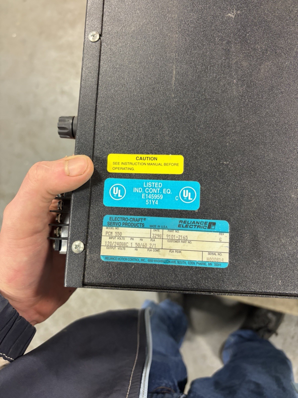 Electro-Craft PCM 550 9101-2165 120/240VAC Servo Controller 1Ph 50/60Hz 2/1FLA