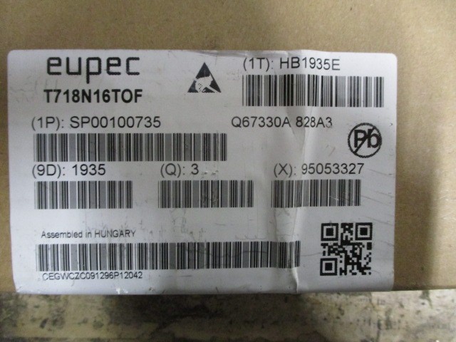 EUPEC T718N16TOF Phase Control Thyristor Disc 1600V 718A – Lot of 3 *NEW*