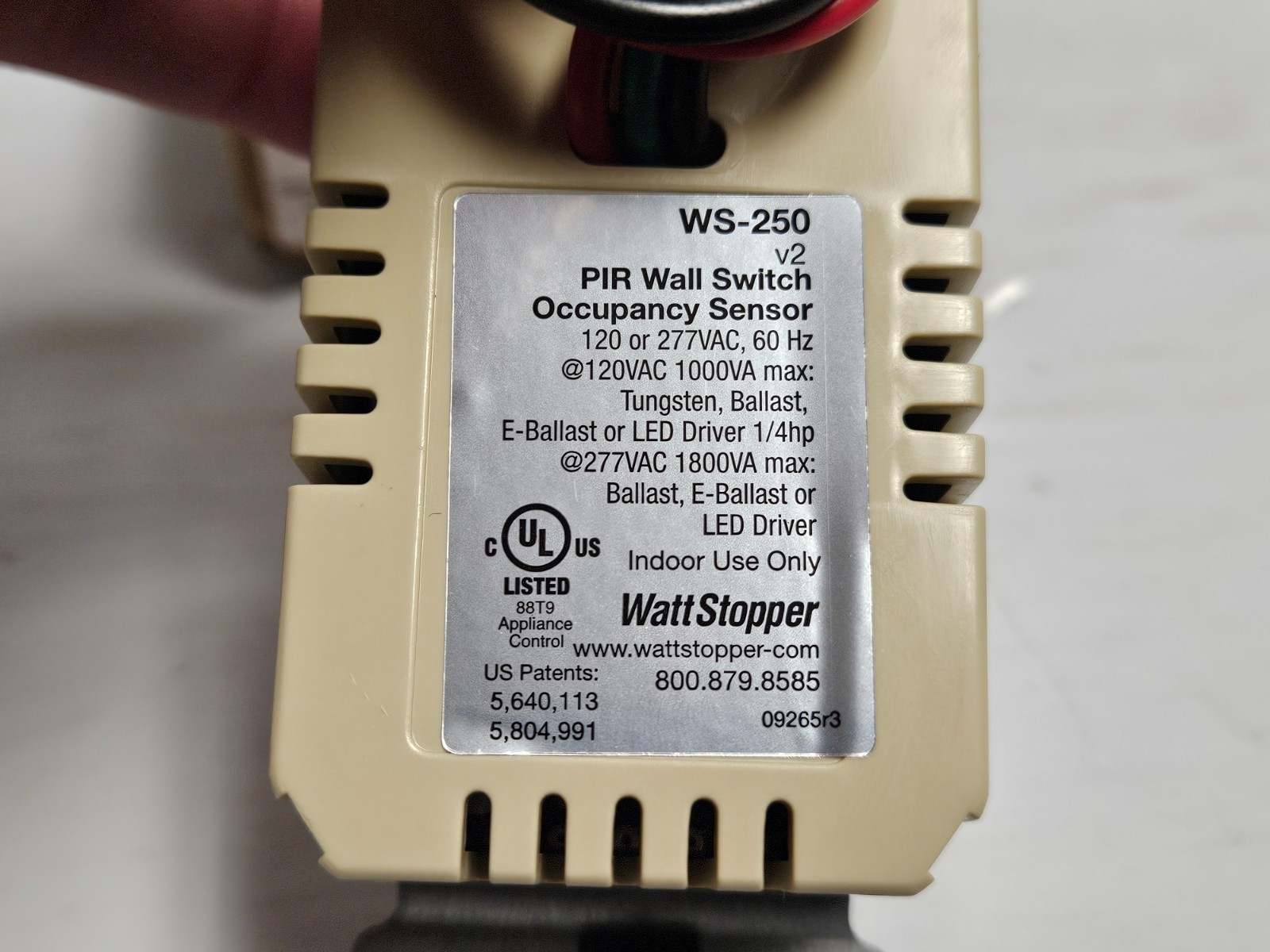 Watt Stopper PIR Wall Switch Sensor WS-250-I 120/277Vac Ivory New