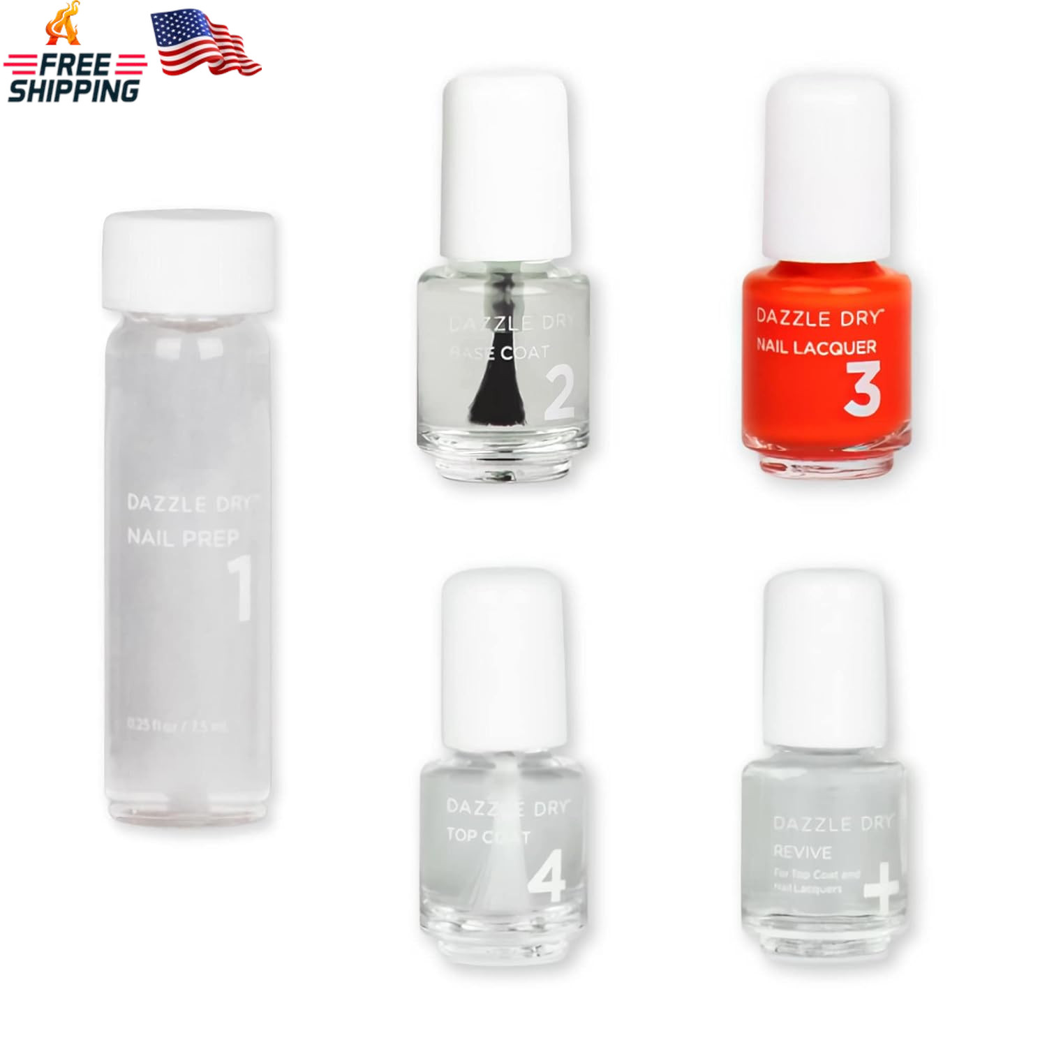 Dazzle Dry Mini Kit 4 Step System – Red Hot Chili, a Bright and Orangey Red. Ful