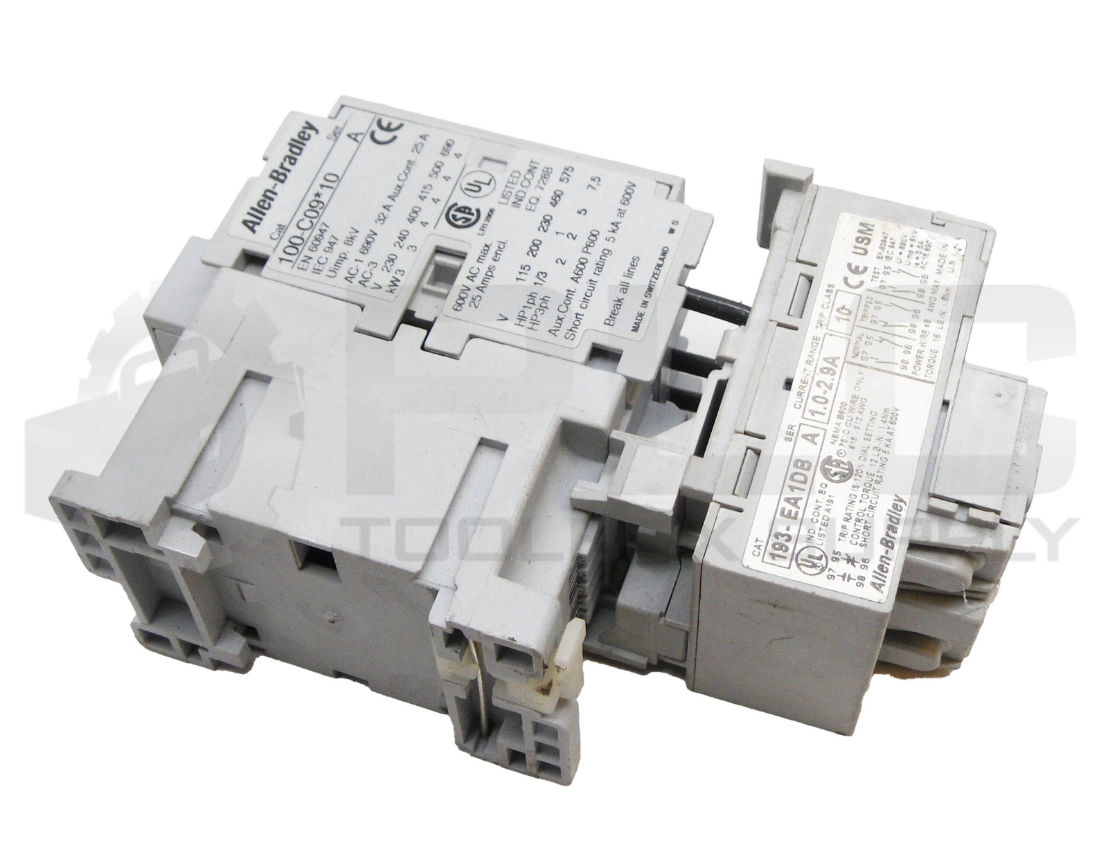 ALLEN BRADLEY 100-C09*10 /A CONTACTOR 600VAC 25A W/ 193-EA1DB /A OVERLOAD RELAY