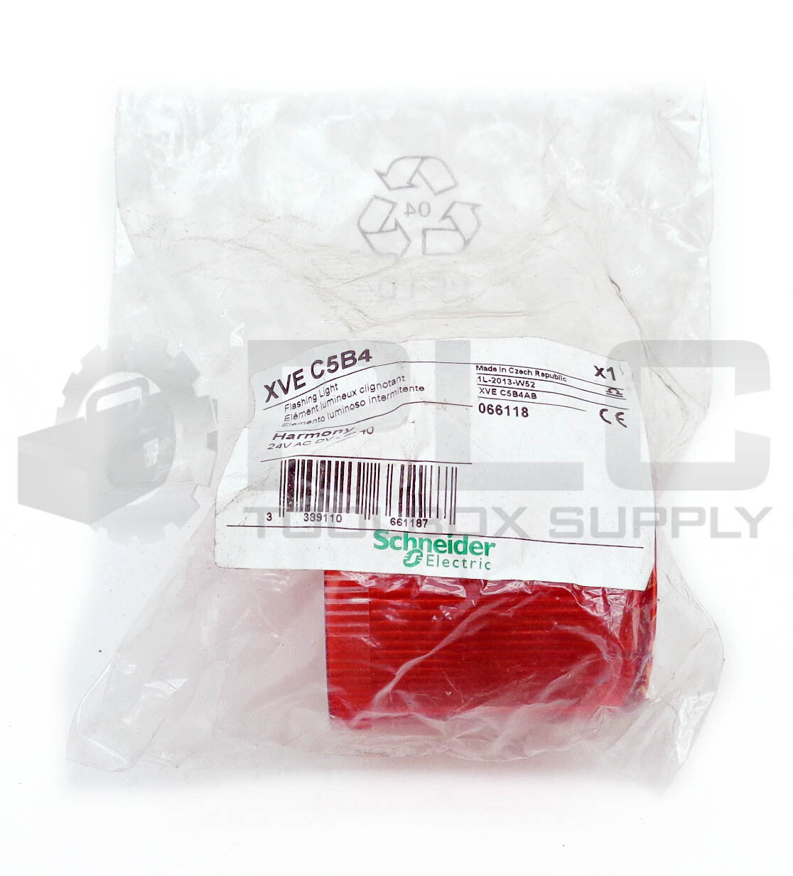 NEW SCHNEIDER XVE C5B4 FLASHING LIGHT RED 24V AC DV IP 40