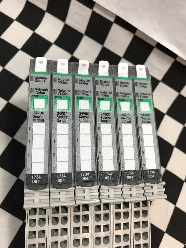 LOT OF 6 Allen Bradley Output Module, 1734-0B4, 1734-RTBS, 1734-MB, #1329B