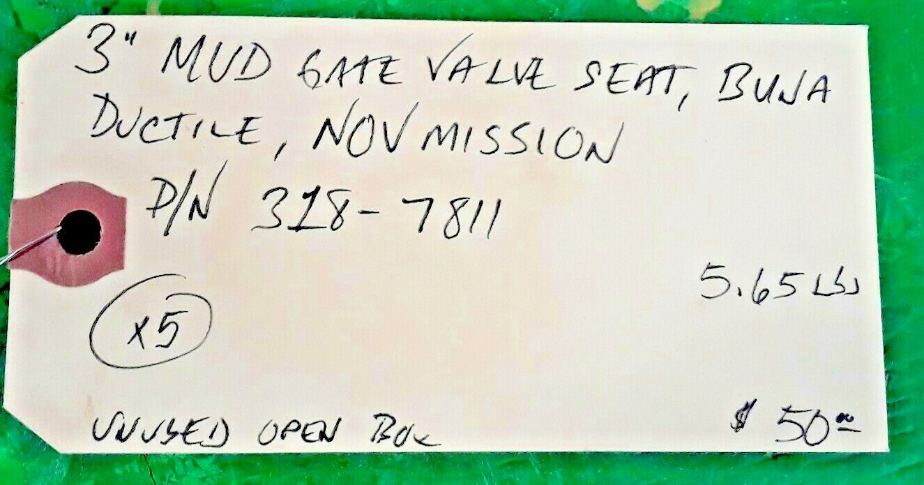 🟠 NOV MISSION 3″ MUD GATE VALVE SEAT PESSCO IS OFFERING 1 R021722-1-6 🗽