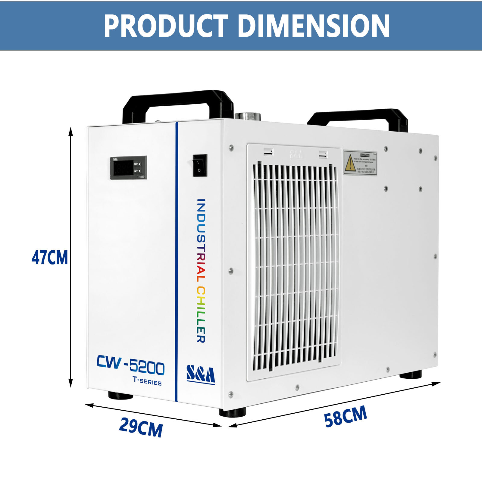 Industrial Water Chiller S&A CW-5200DH For Laser Machine Cutter Engraver US SHIP