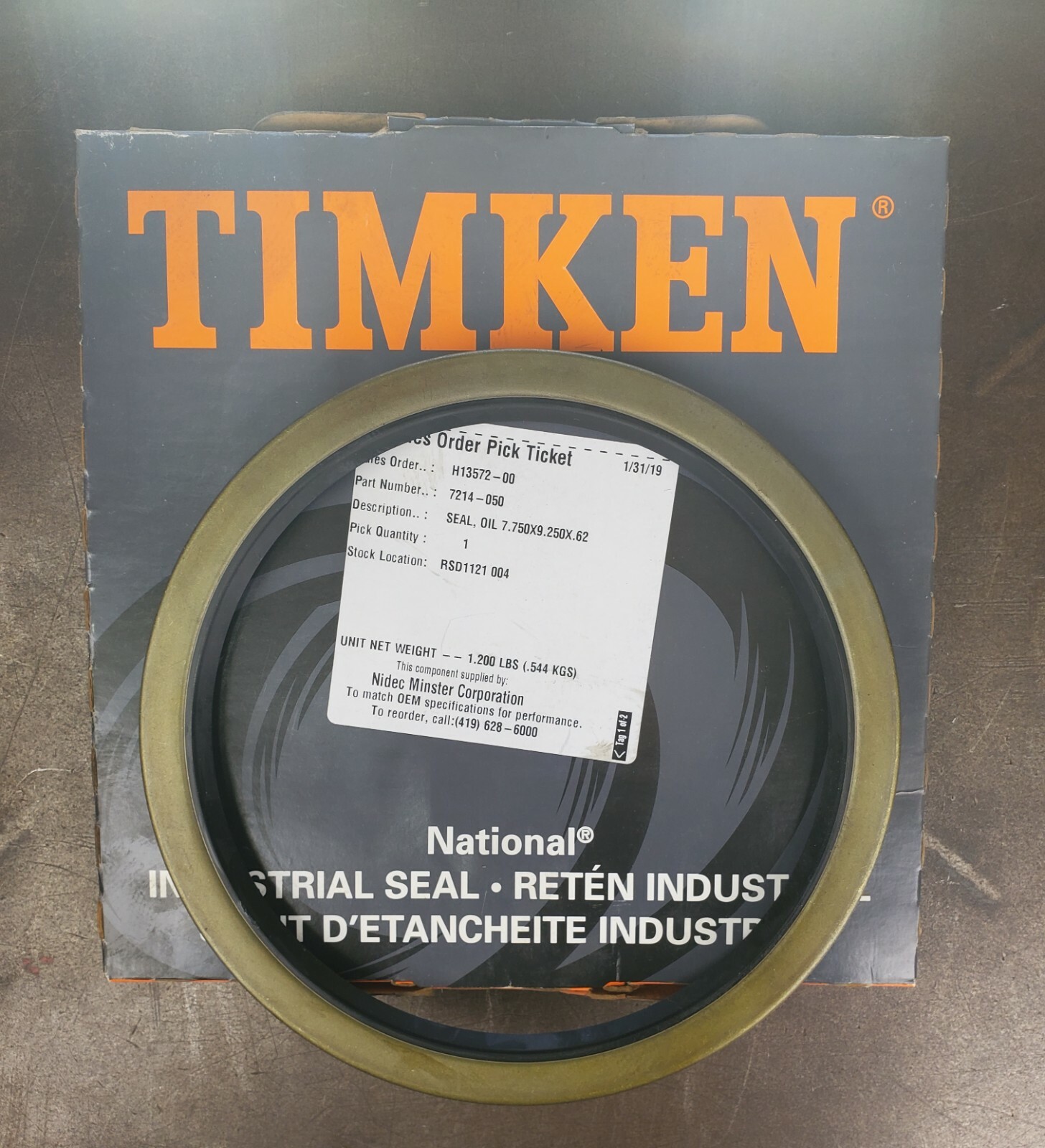 Timken 455406 Oil Seal 7.750×9.250x.62 -NEW- in Box Unused Surplus