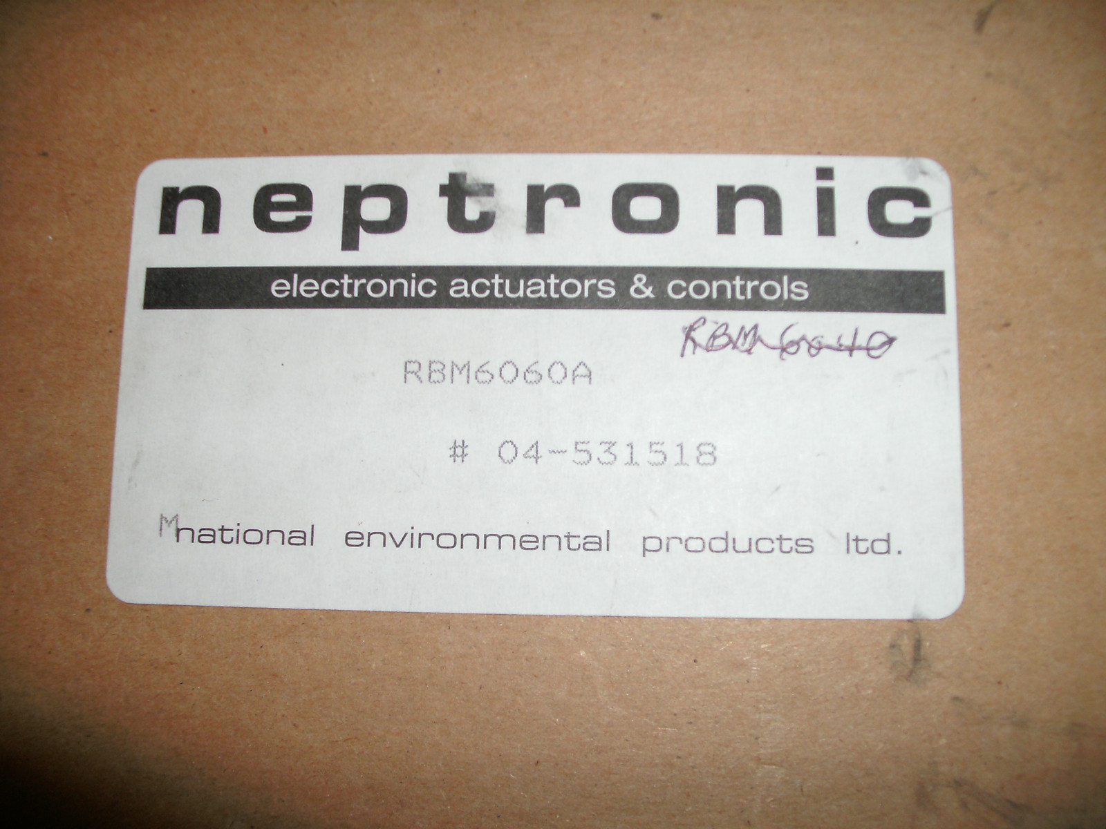 NEPTRONIC RM060 RBM6060A 04-531518 ACTUATOR