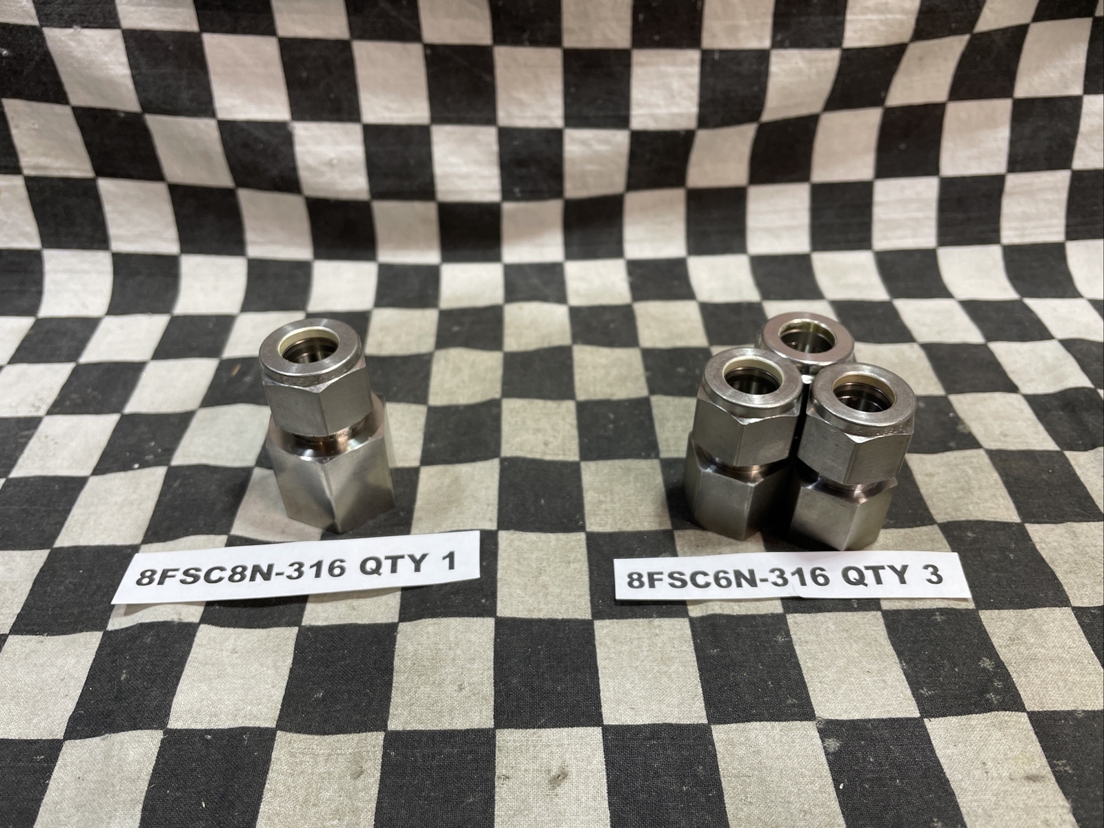 PARKER 8FSC6N-316 , 8FSC8N-316 , FEMALE ADAPTER, LOT OF 4, SHIPSAMEDAY#1639F27